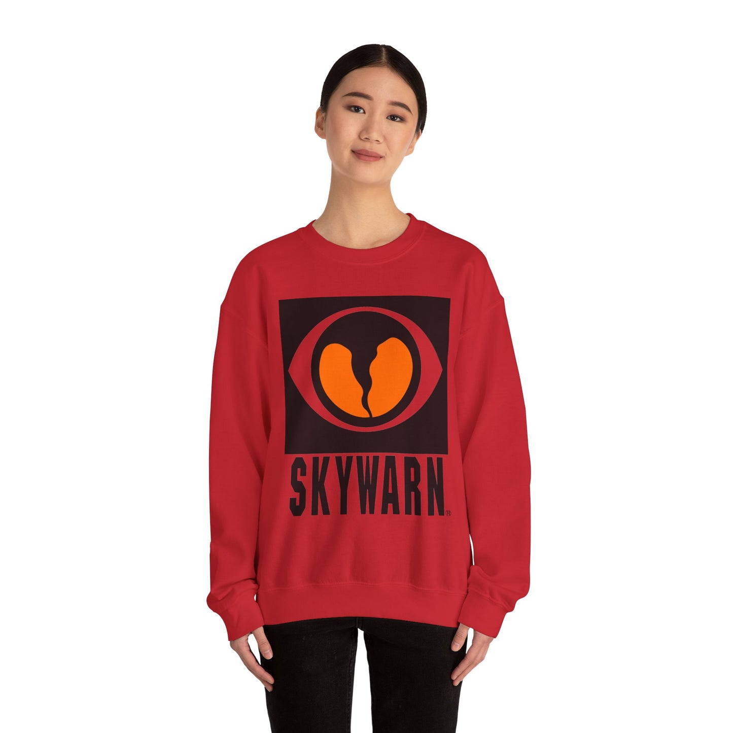 Skywarn Graphic Sweatshirt — Retro Eye Logo Storm Spotter Crewneck