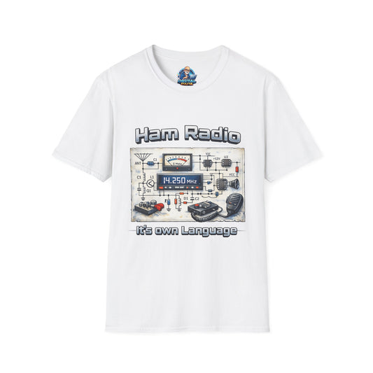 Ham Radio T-Shirt — “Ham Radio: It’s Own Language” Retro Radio Design