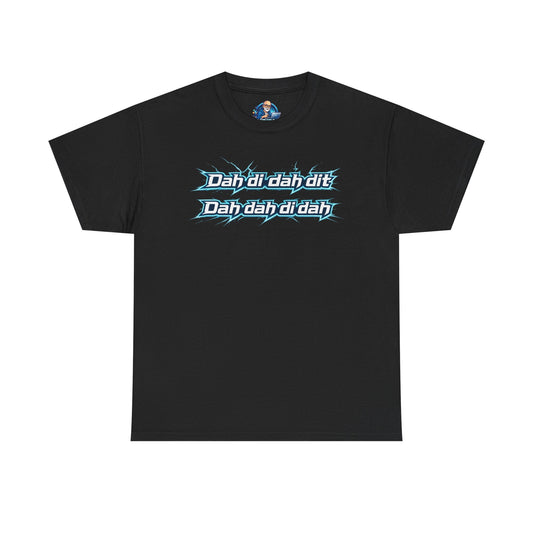 Retro Lyric Graphic Tee — "Dah dah di di dit" Blue Script