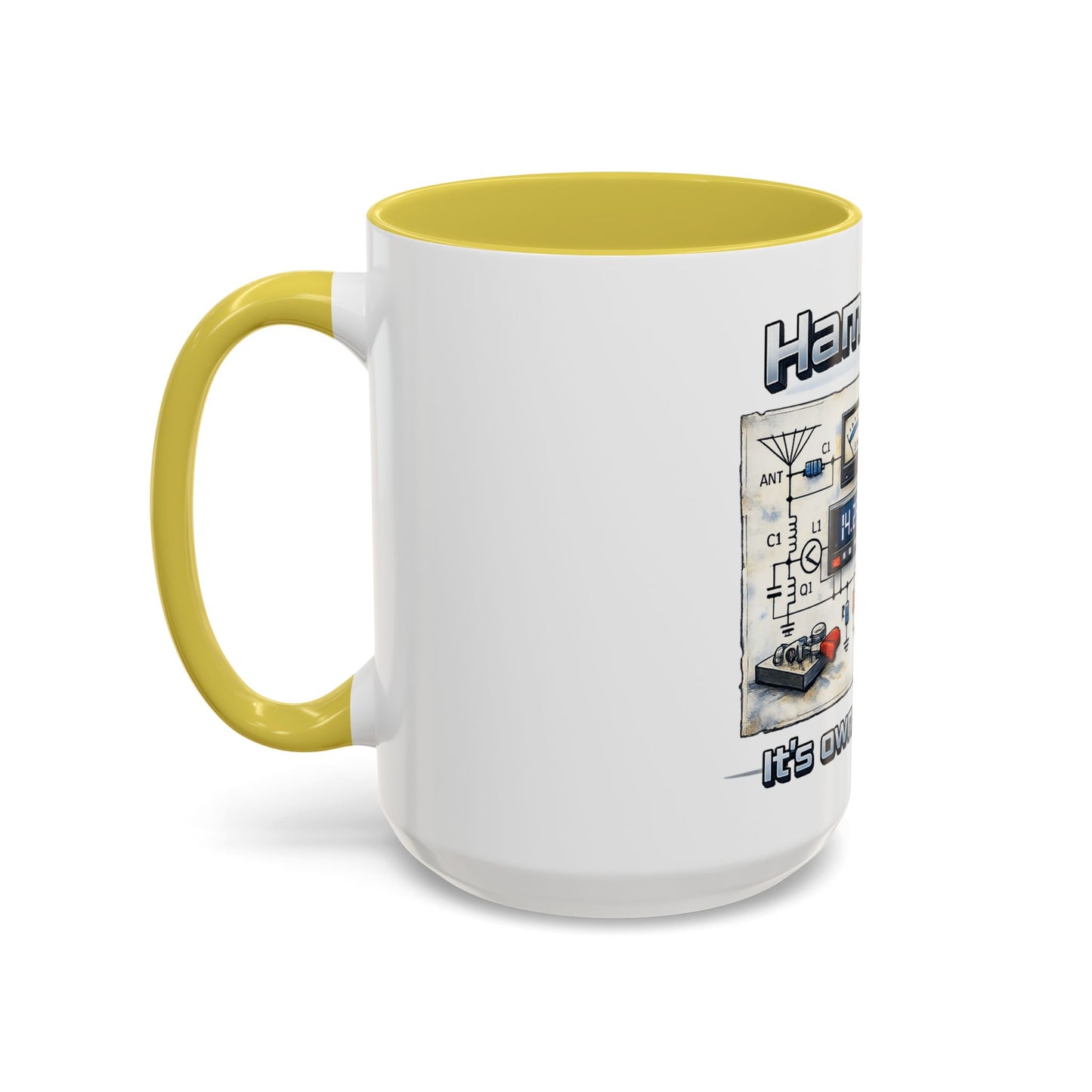 Ham Radio Circuit Design Coffee Mug — "Ham Radio: It’s Own Language" (11oz/15oz)