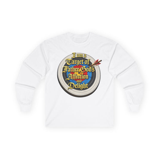 Long Sleeve Tee — "I Am a Target of Father God's Affection and Delight" Christian Faith Shirt