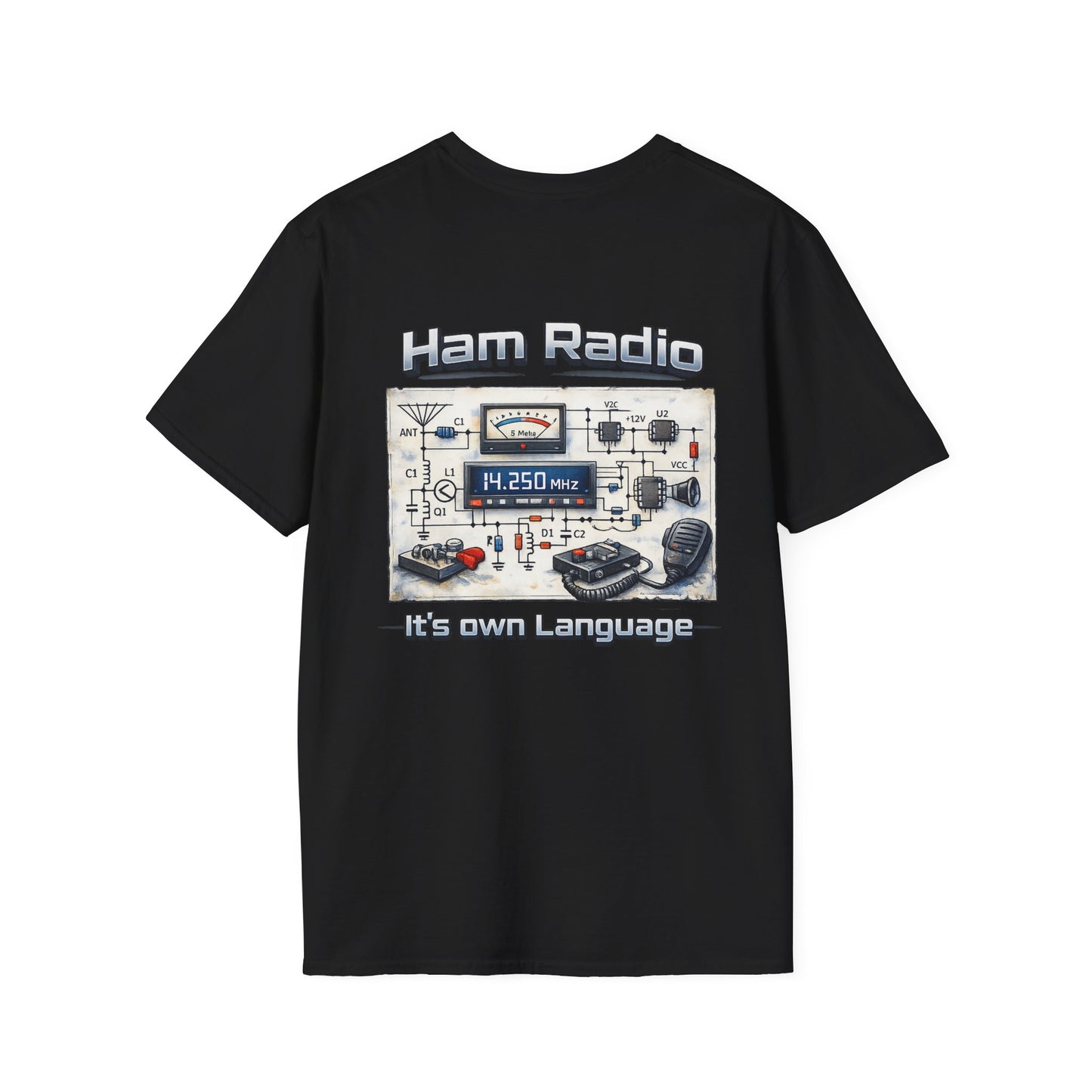 Ham Radio T-Shirt — “Ham Radio: It’s Own Language” Retro Radio Design
