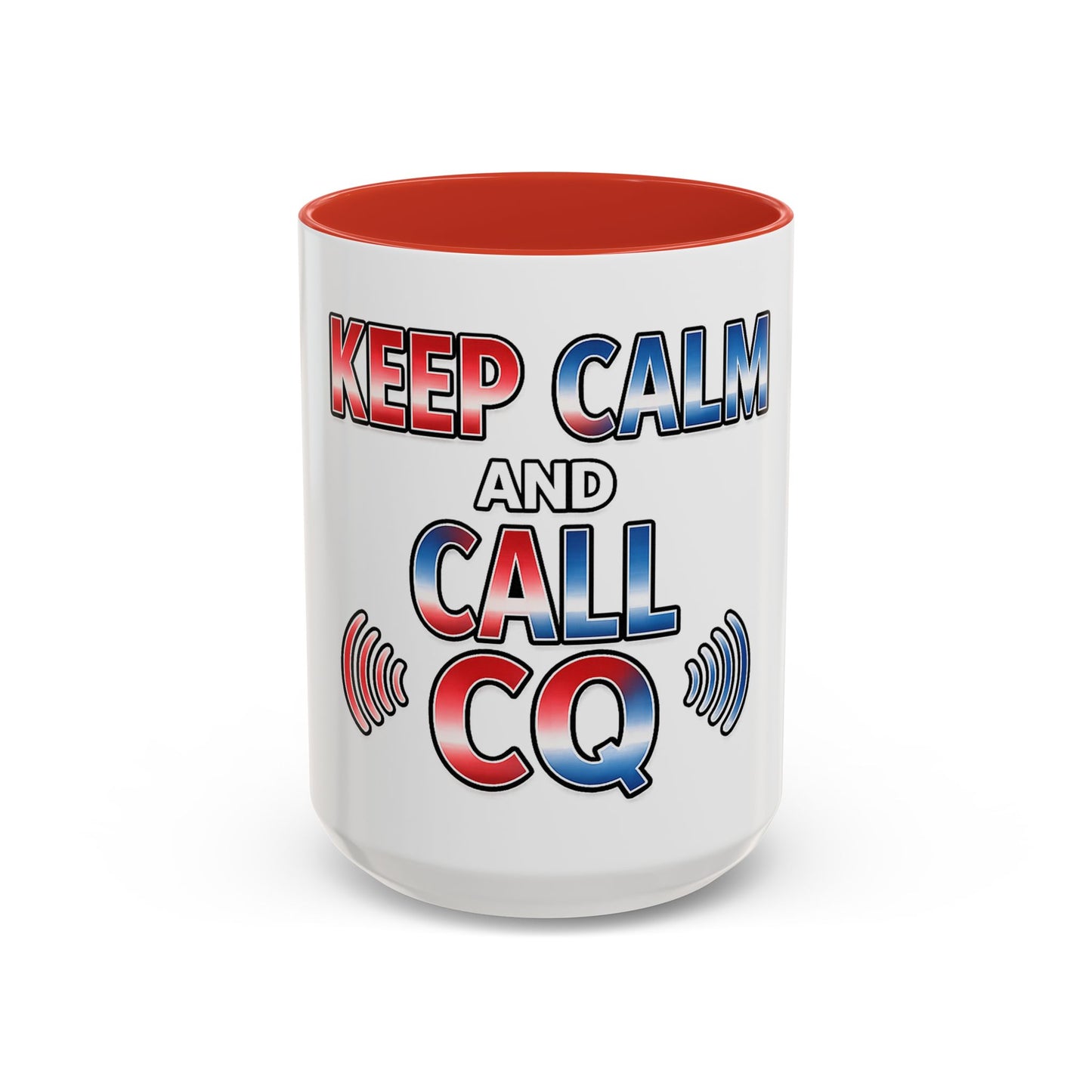Keep Calm and Call CQ Accent Coffee Mug – Radio Operator Ham Radio Gift (11/15 oz)