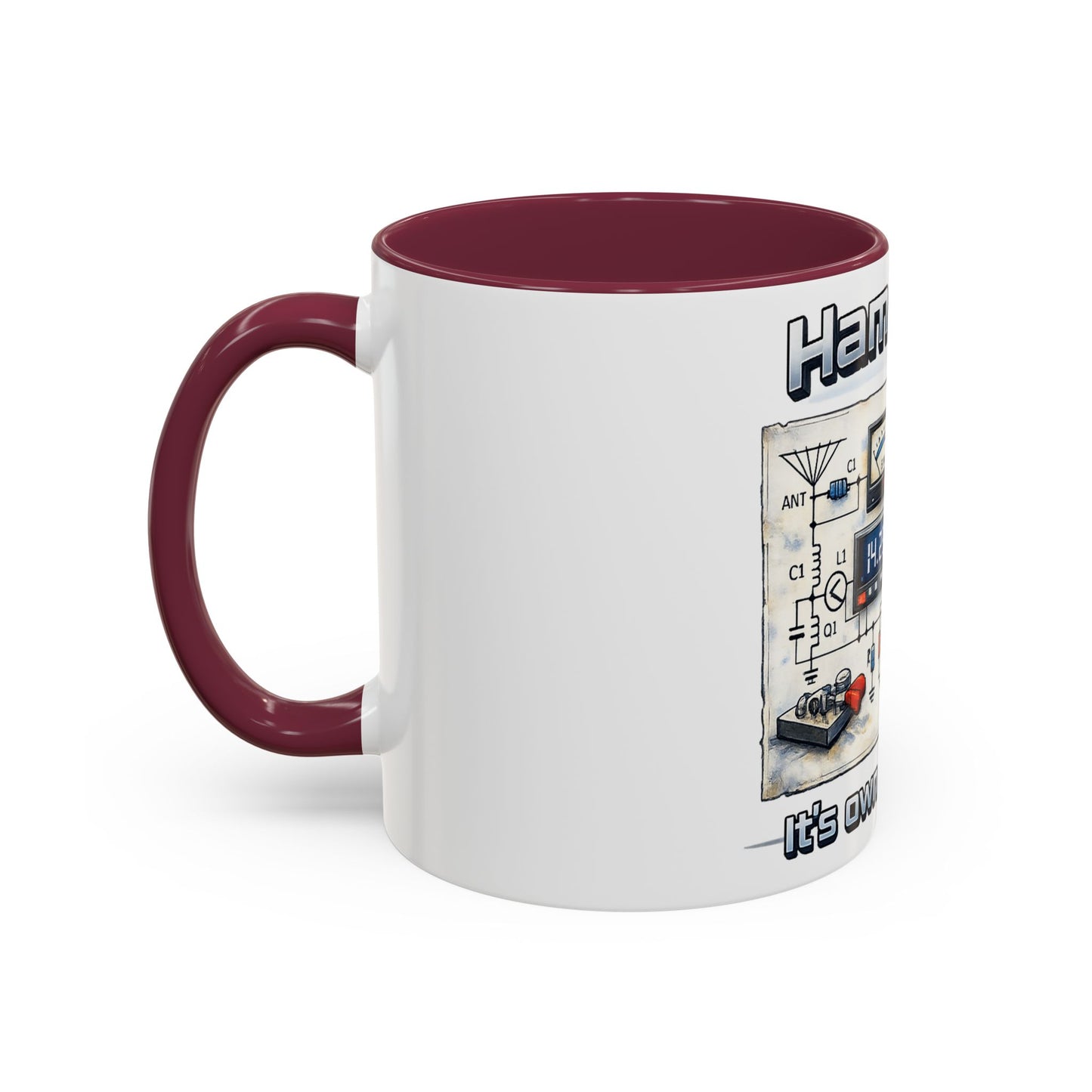 Ham Radio Circuit Design Coffee Mug — "Ham Radio: It’s Own Language" (11oz/15oz)
