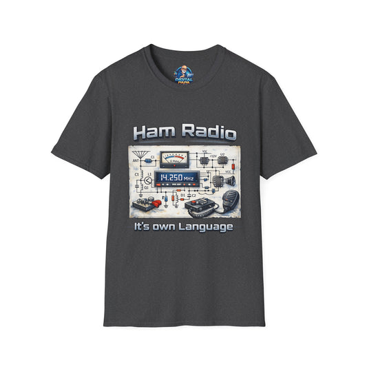Ham Radio T-Shirt — “Ham Radio: It’s Own Language” Retro Radio Design