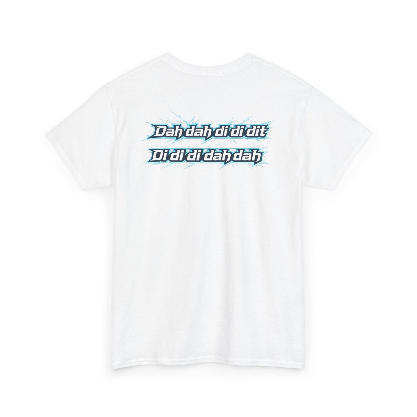 Retro Lyric Graphic Tee — "Dah dah di di dit" Blue Script