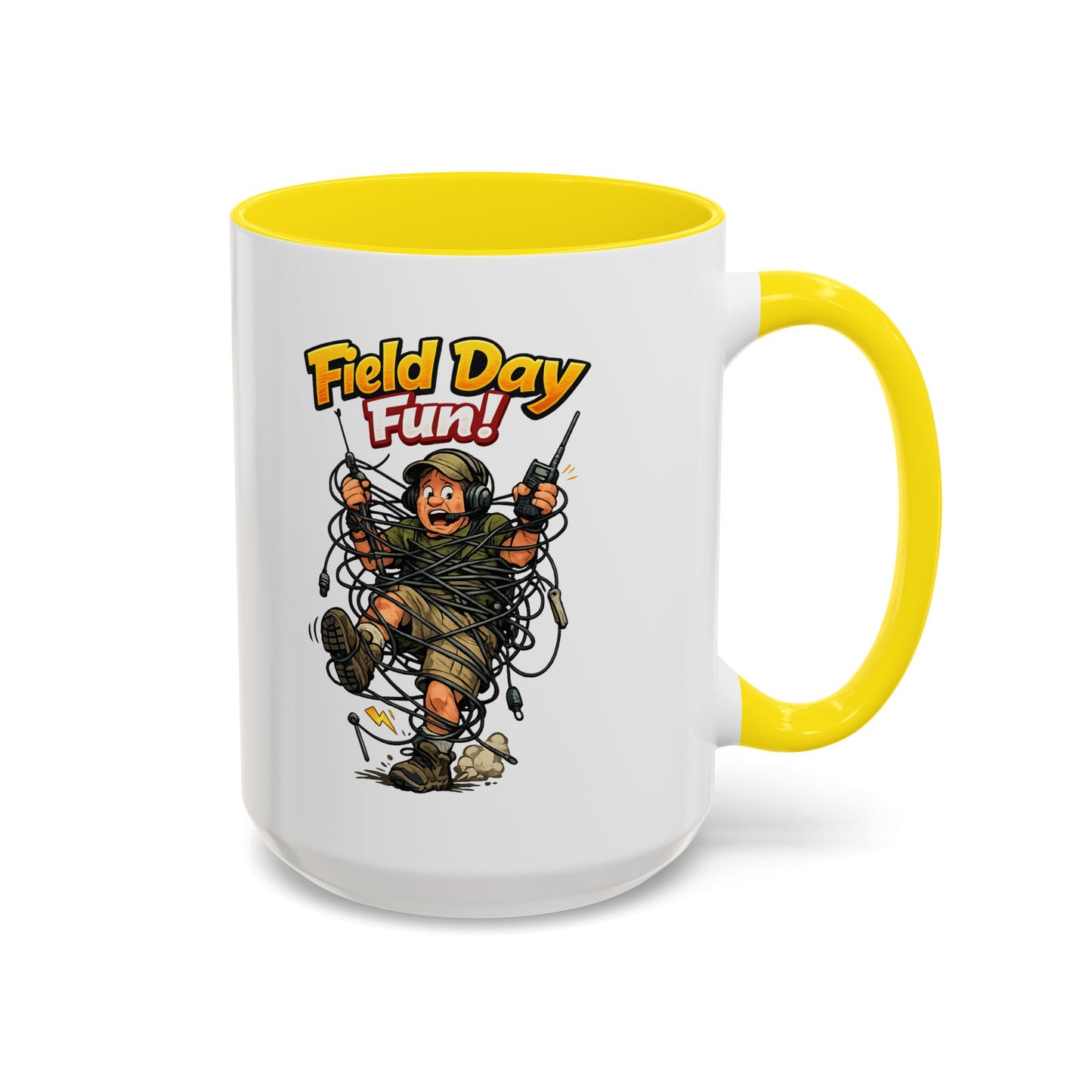 Field Day Fun! Accent Coffee Mug – Humorous Outdoor Adventure Ham Gift (11/15oz)