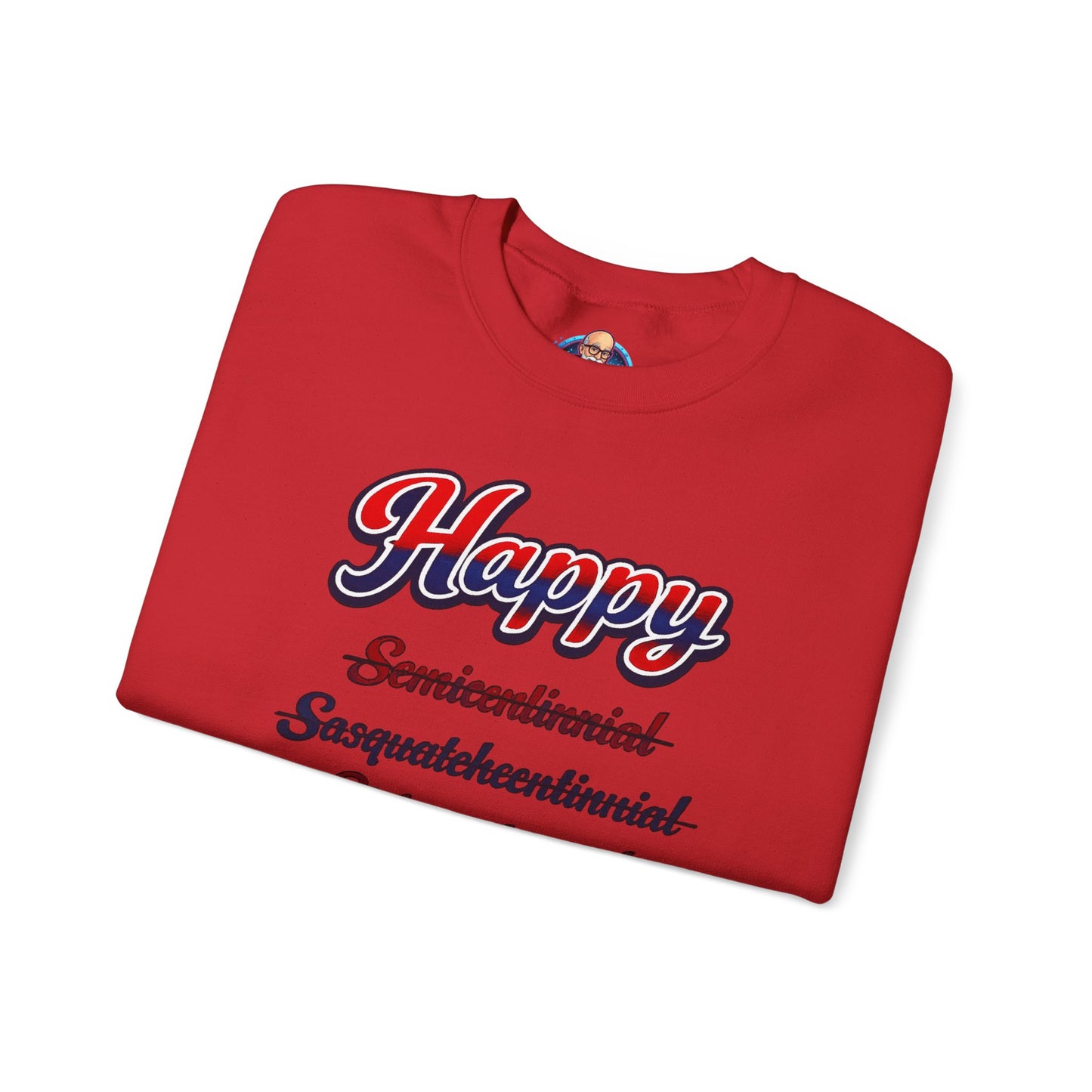 Crewneck Sweatshirt — "Happy 250th America!" Patriotic Retro Script