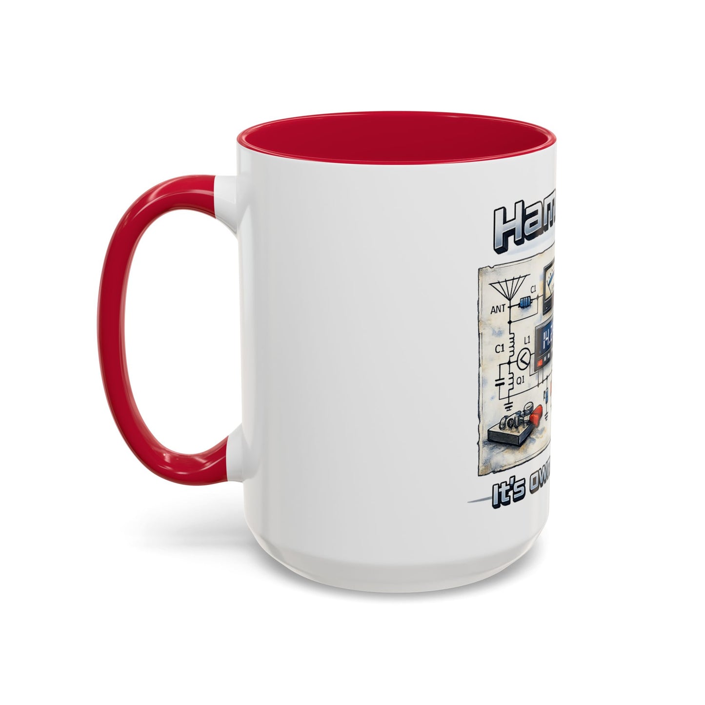 Ham Radio Circuit Design Coffee Mug — "Ham Radio: It’s Own Language" (11oz/15oz)