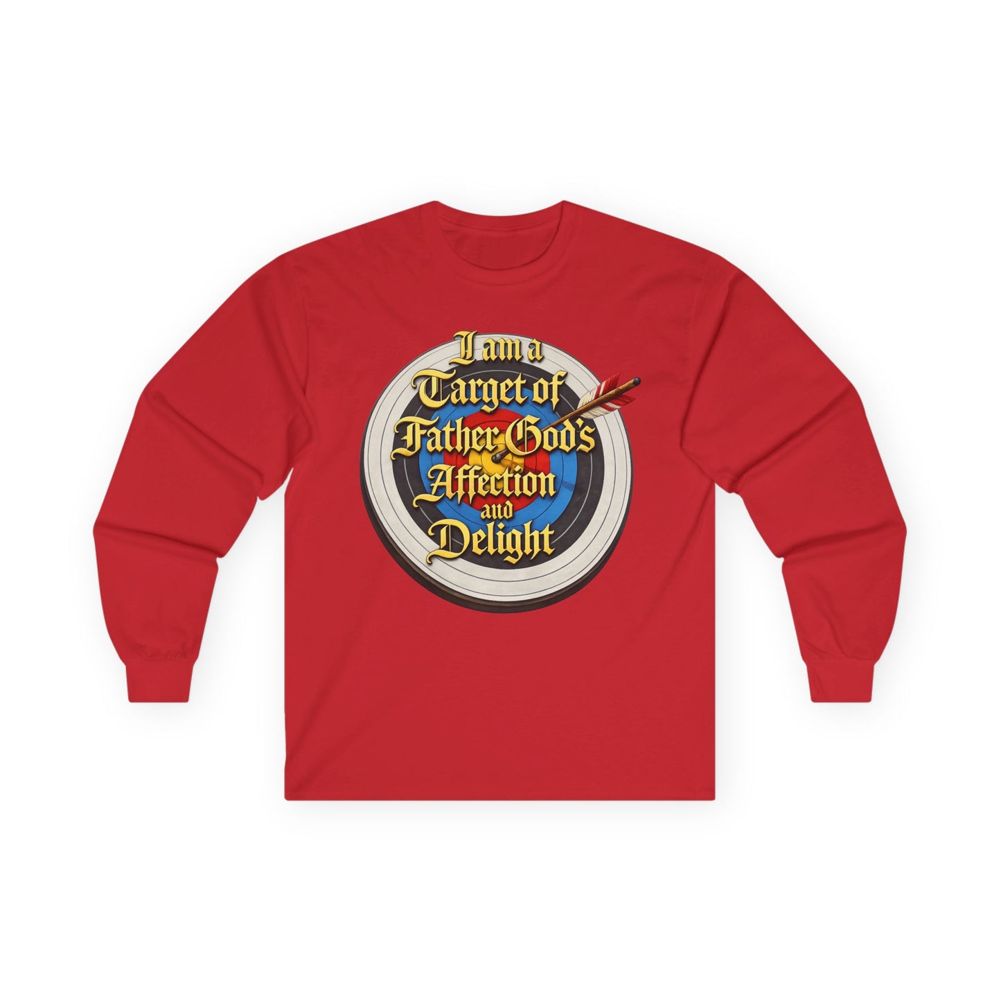 Long Sleeve Tee — "I Am a Target of Father God's Affection and Delight" Christian Faith Shirt