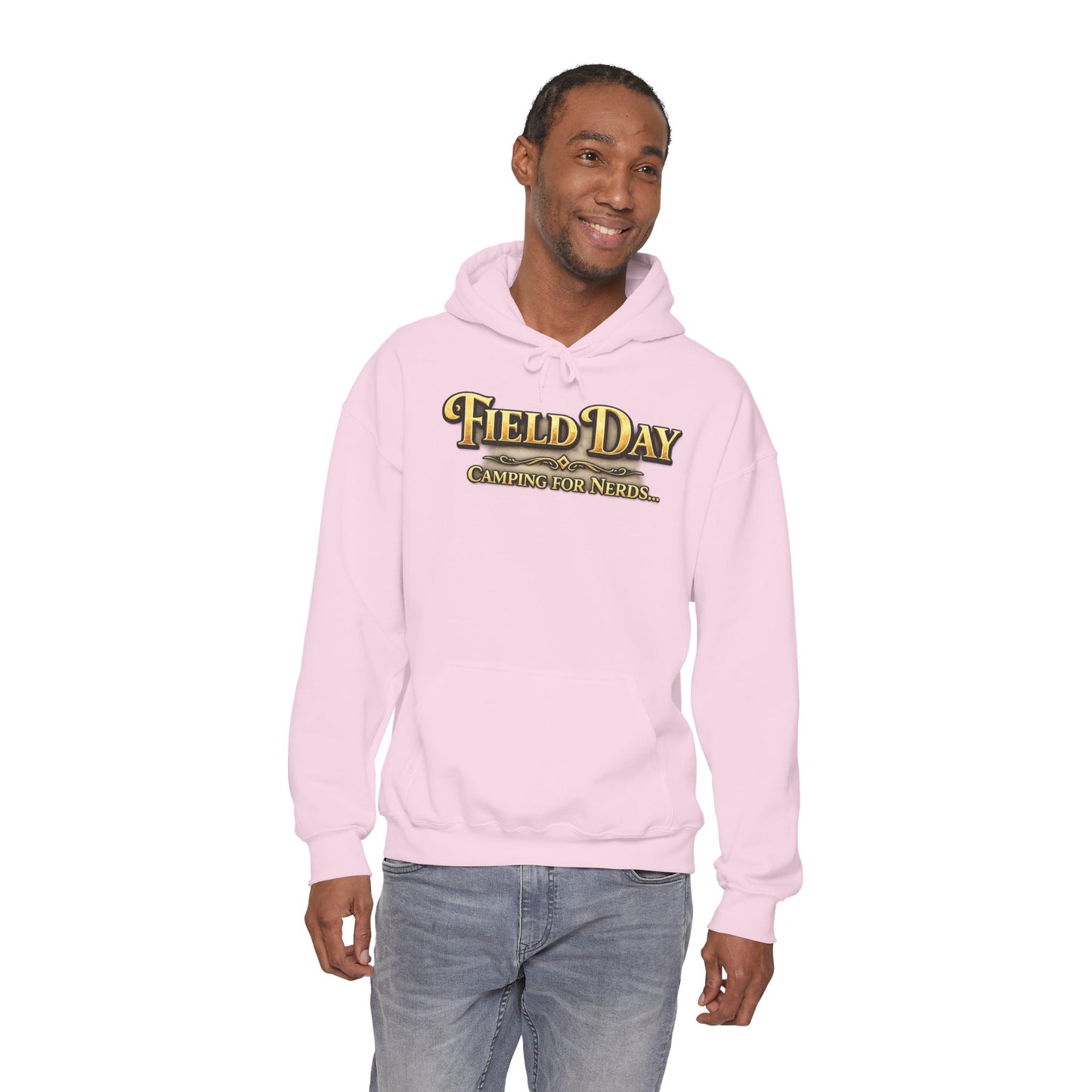 "Field Day: Camping for Nerds" Retro Outdoor Graphic Hoodie