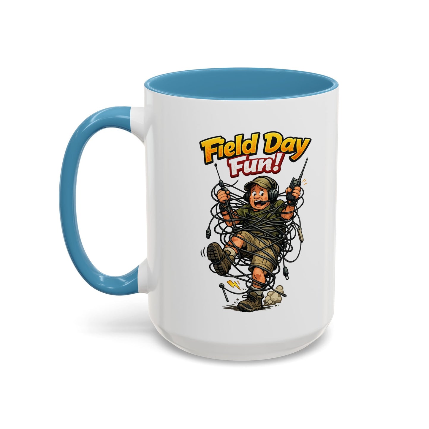 Field Day Fun! Accent Coffee Mug – Humorous Outdoor Adventure Ham Gift (11/15oz)