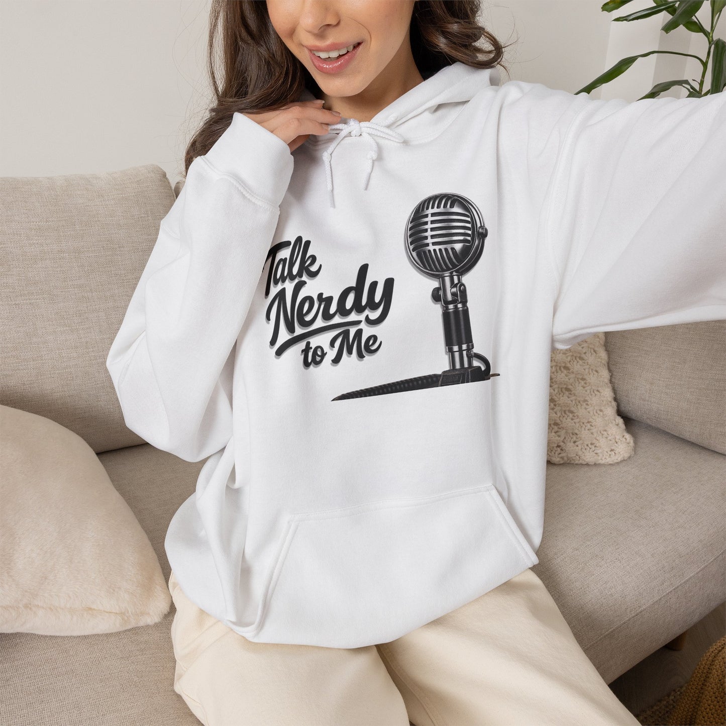 Hoodie — "Talk Nerdy to Me" Retro Ham Radio Microphone Graphic
