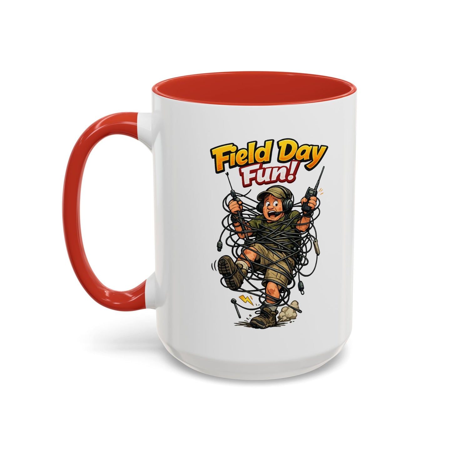 Field Day Fun! Accent Coffee Mug – Humorous Outdoor Adventure Ham Gift (11/15oz)
