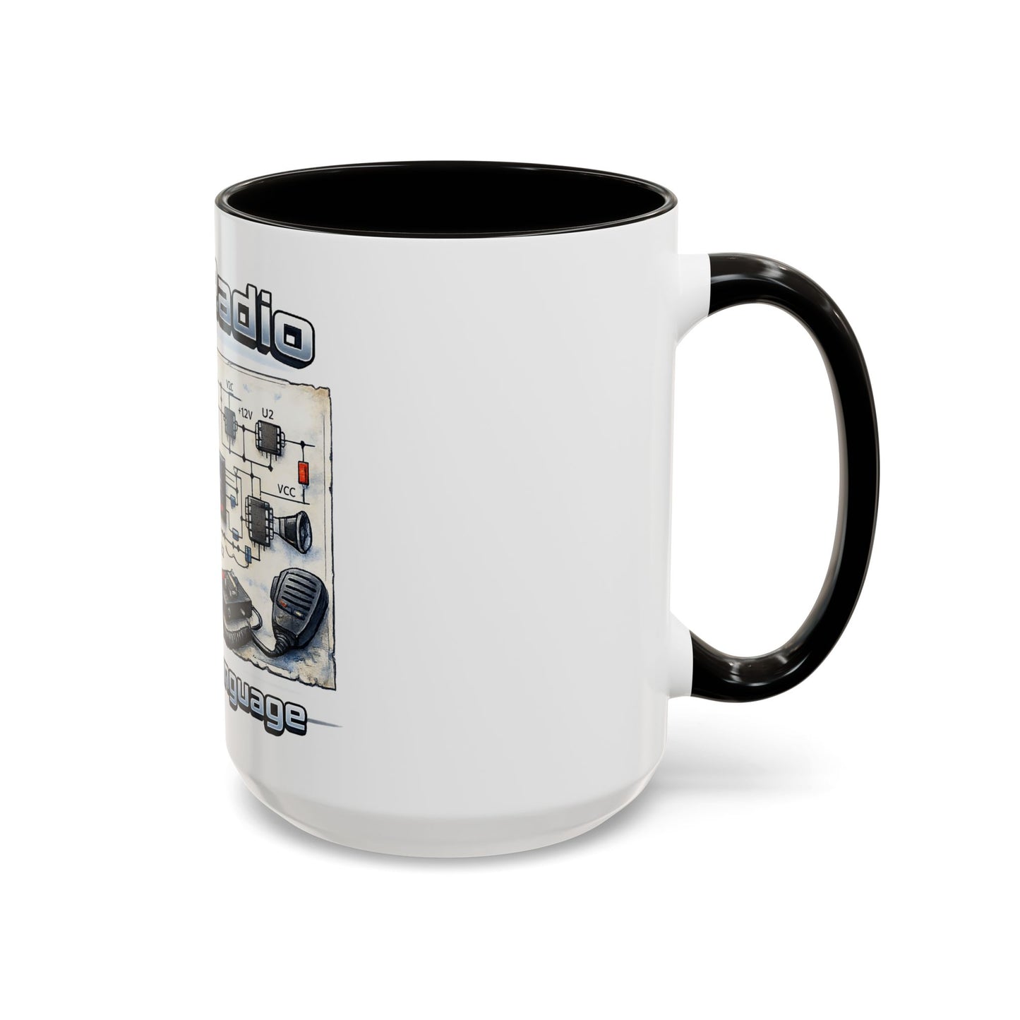 Ham Radio Circuit Design Coffee Mug — "Ham Radio: It’s Own Language" (11oz/15oz)