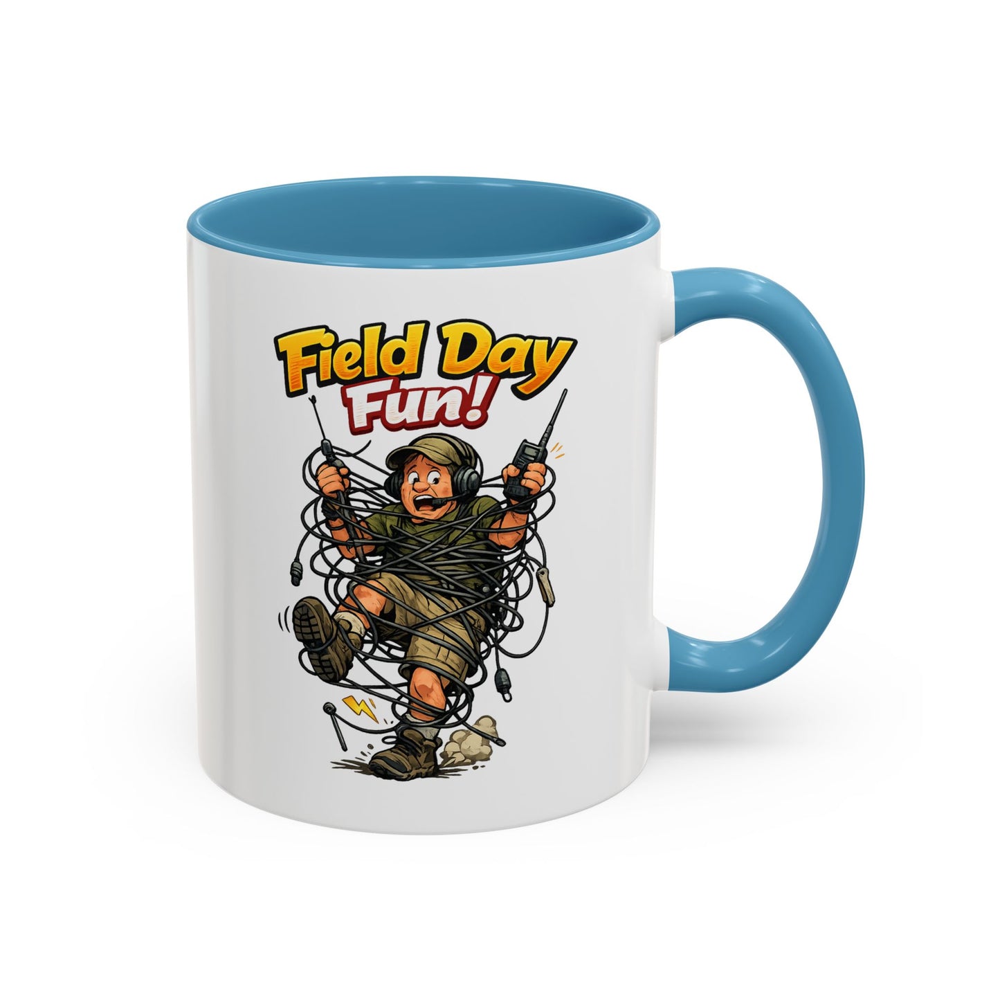 Field Day Fun! Accent Coffee Mug – Humorous Outdoor Adventure Ham Gift (11/15oz)