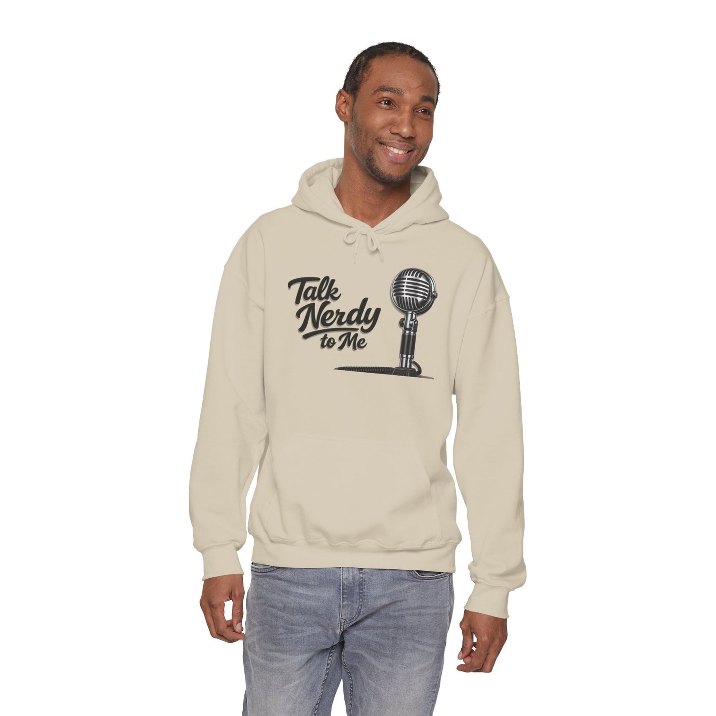 Hoodie — "Talk Nerdy to Me" Retro Ham Radio Microphone Graphic