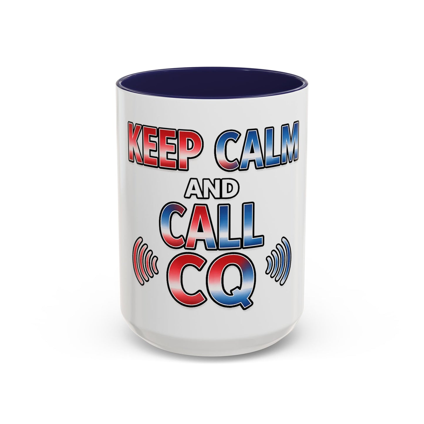 Keep Calm and Call CQ Accent Coffee Mug – Radio Operator Ham Radio Gift (11/15 oz)