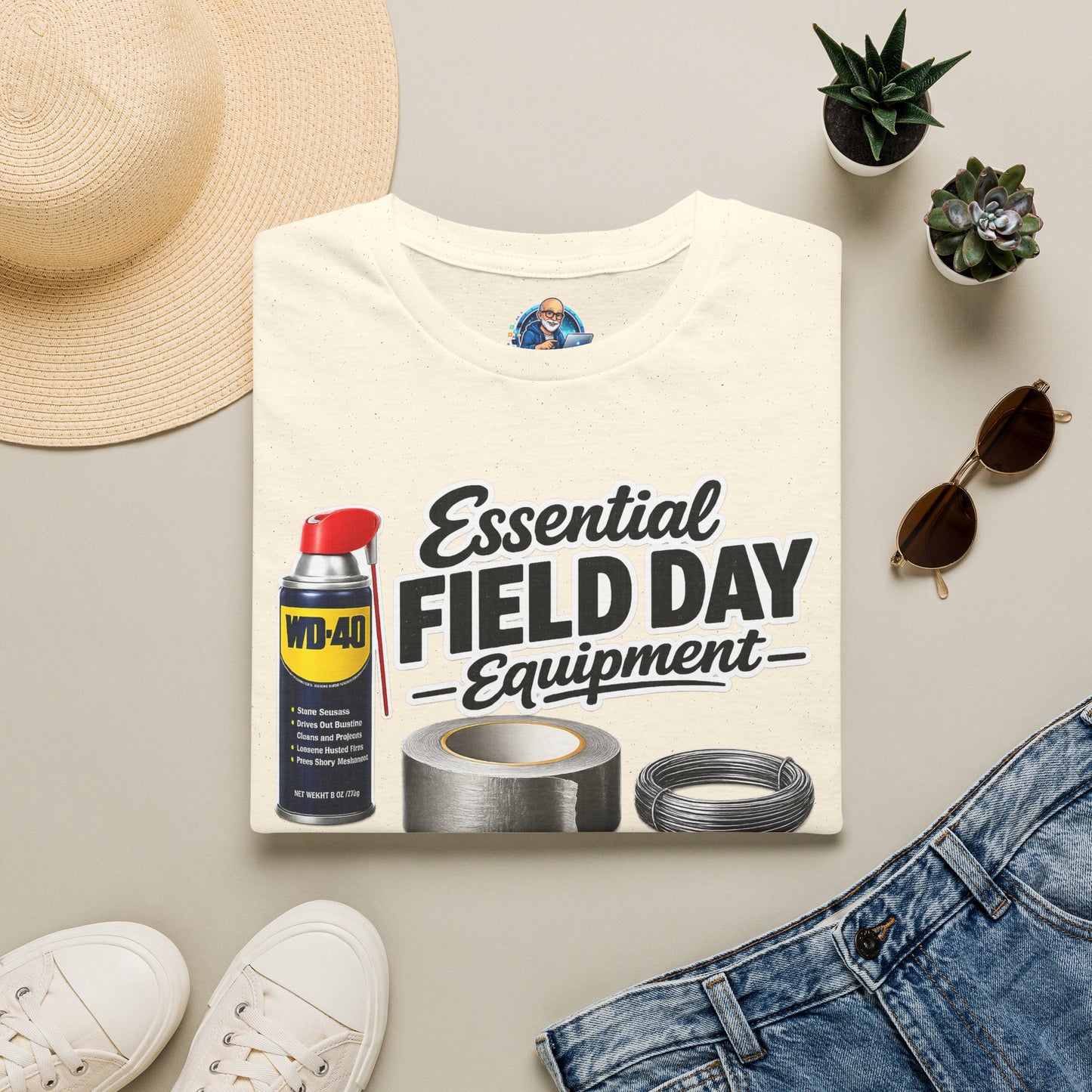 Field Day Essentials T-Shirt — "Essential Field Day Equipment" Graphic Tee