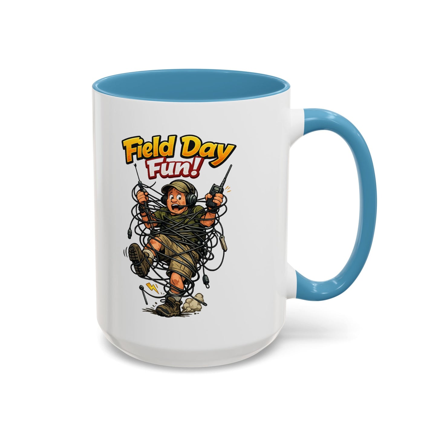 Field Day Fun! Accent Coffee Mug – Humorous Outdoor Adventure Ham Gift (11/15oz)