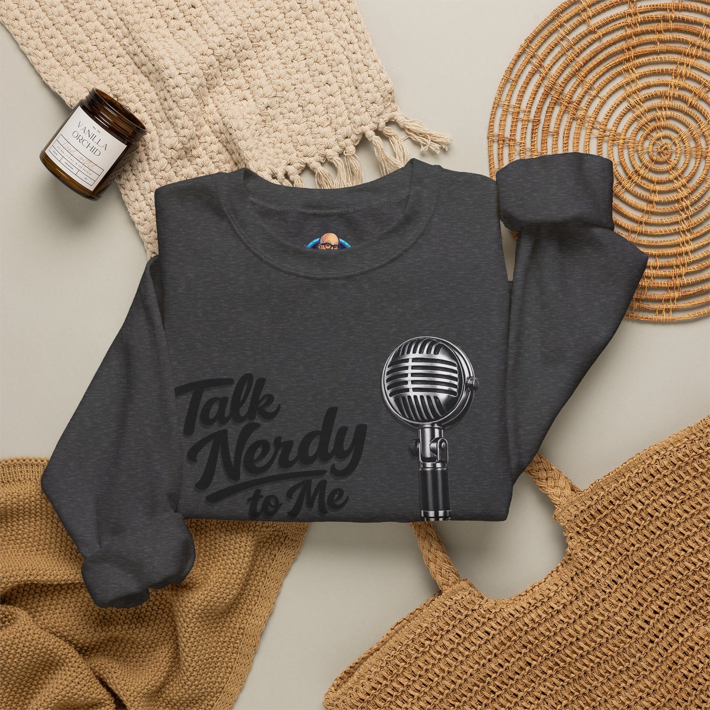 "Talk Nerdy to Me" Vintage Ham Radio Microphone Graphic