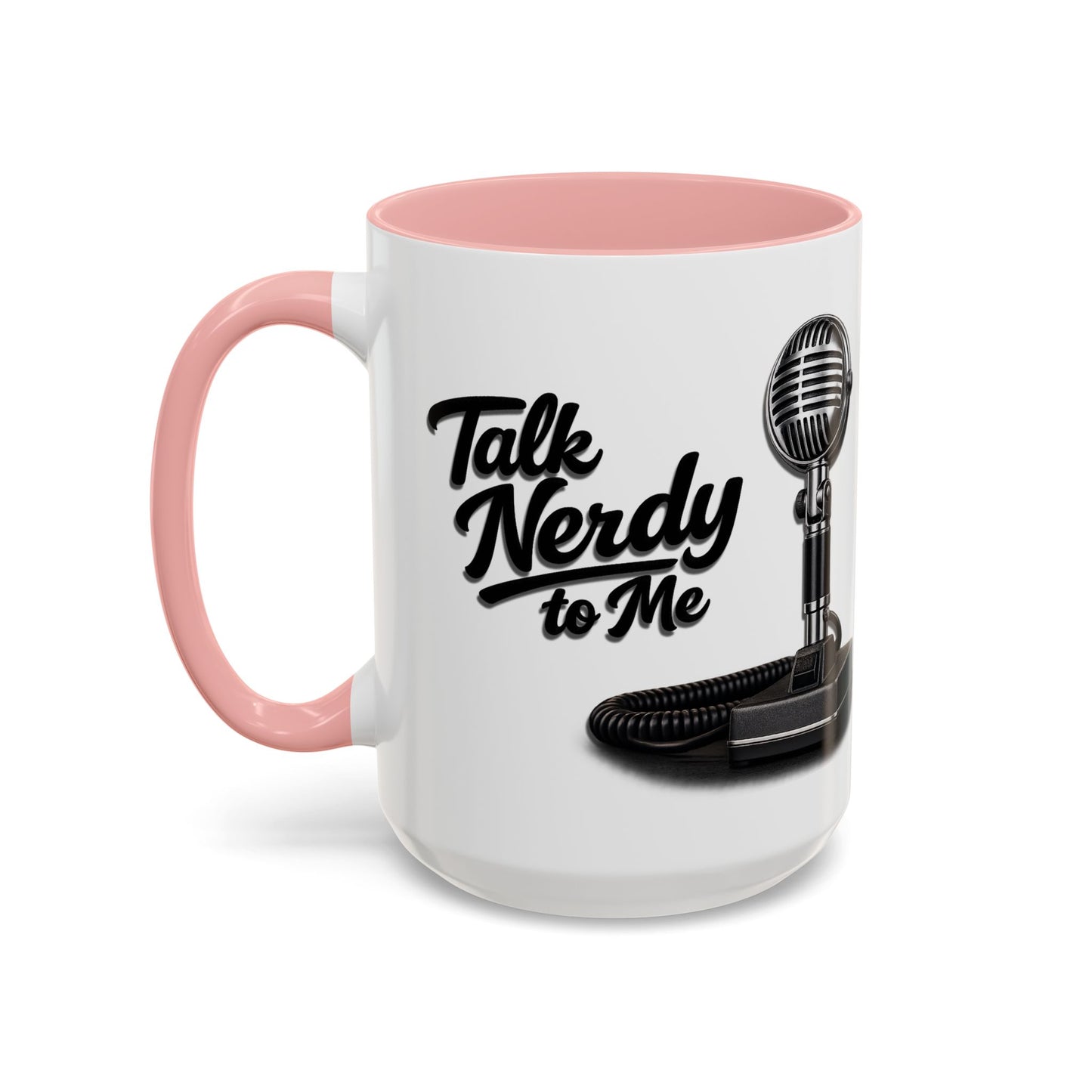 Talk Nerdy to Me Coffee Mug — Retro Ham Radio Microphone Accent Mug (11/15 oz)