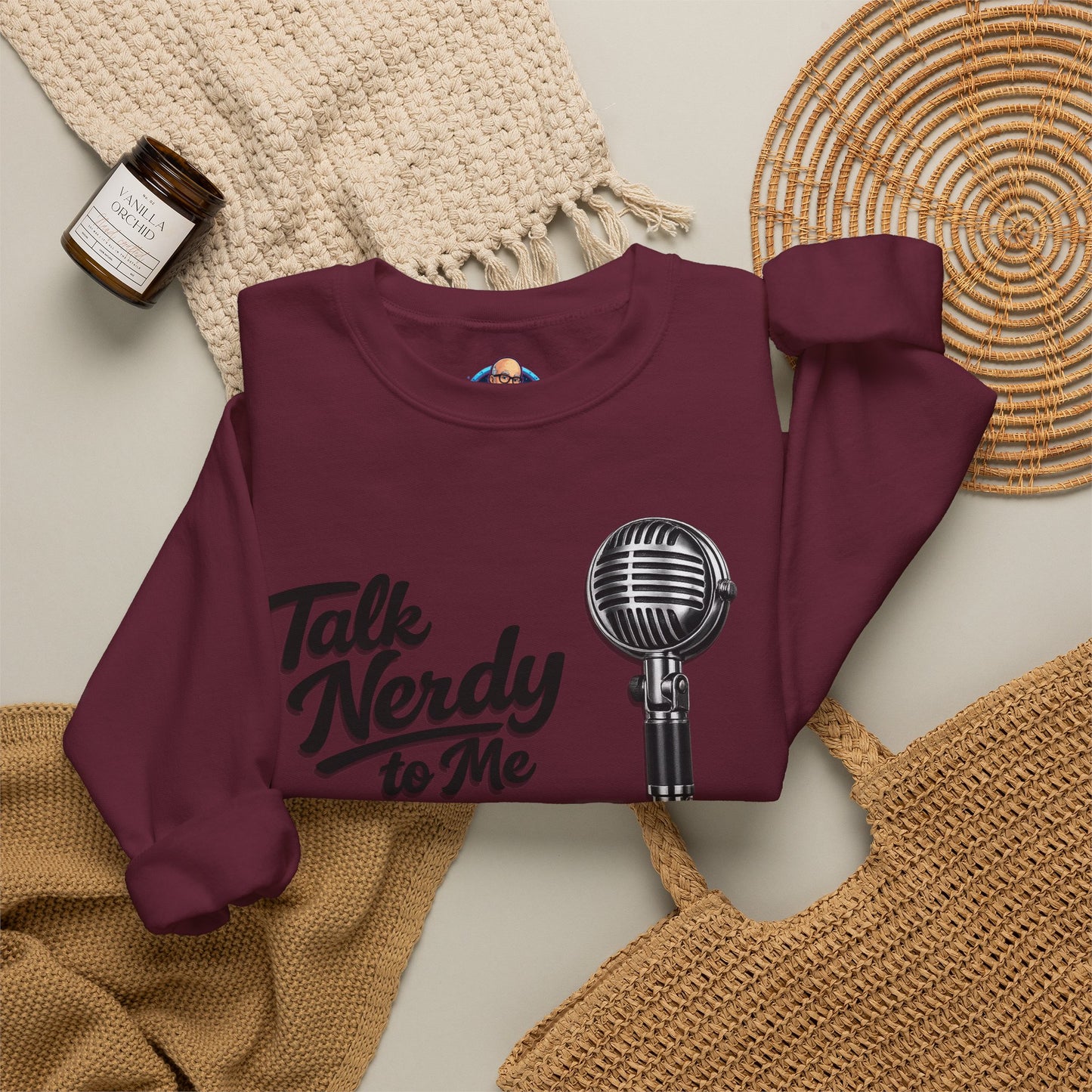 "Talk Nerdy to Me" Vintage Ham Radio Microphone Graphic