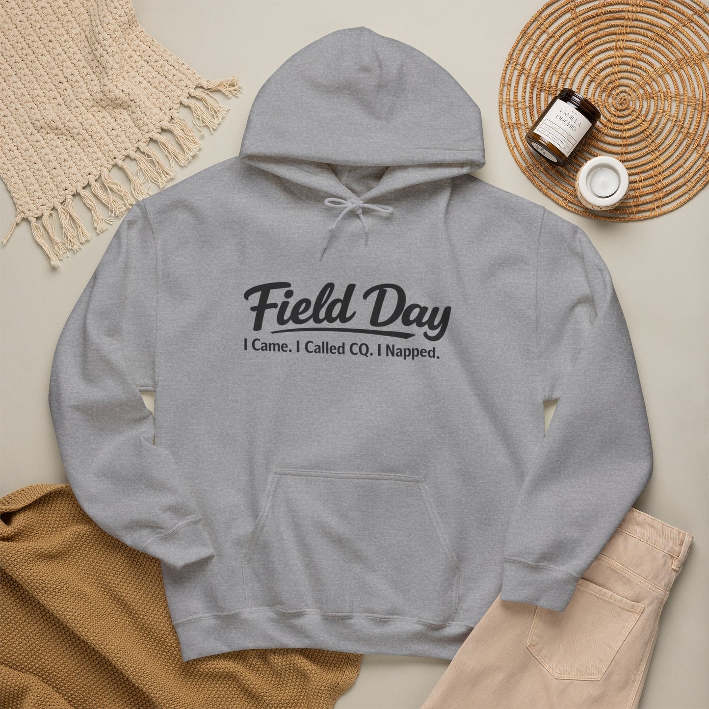 Field Day Hoodie – “Field Day: I Came. I Called CQ. I Napped.” Casual Radio Operator Sweatshirt