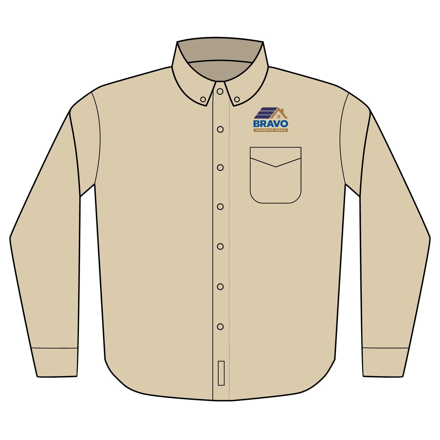 Embroidered Bravo Construction Long Sleeve Shirt