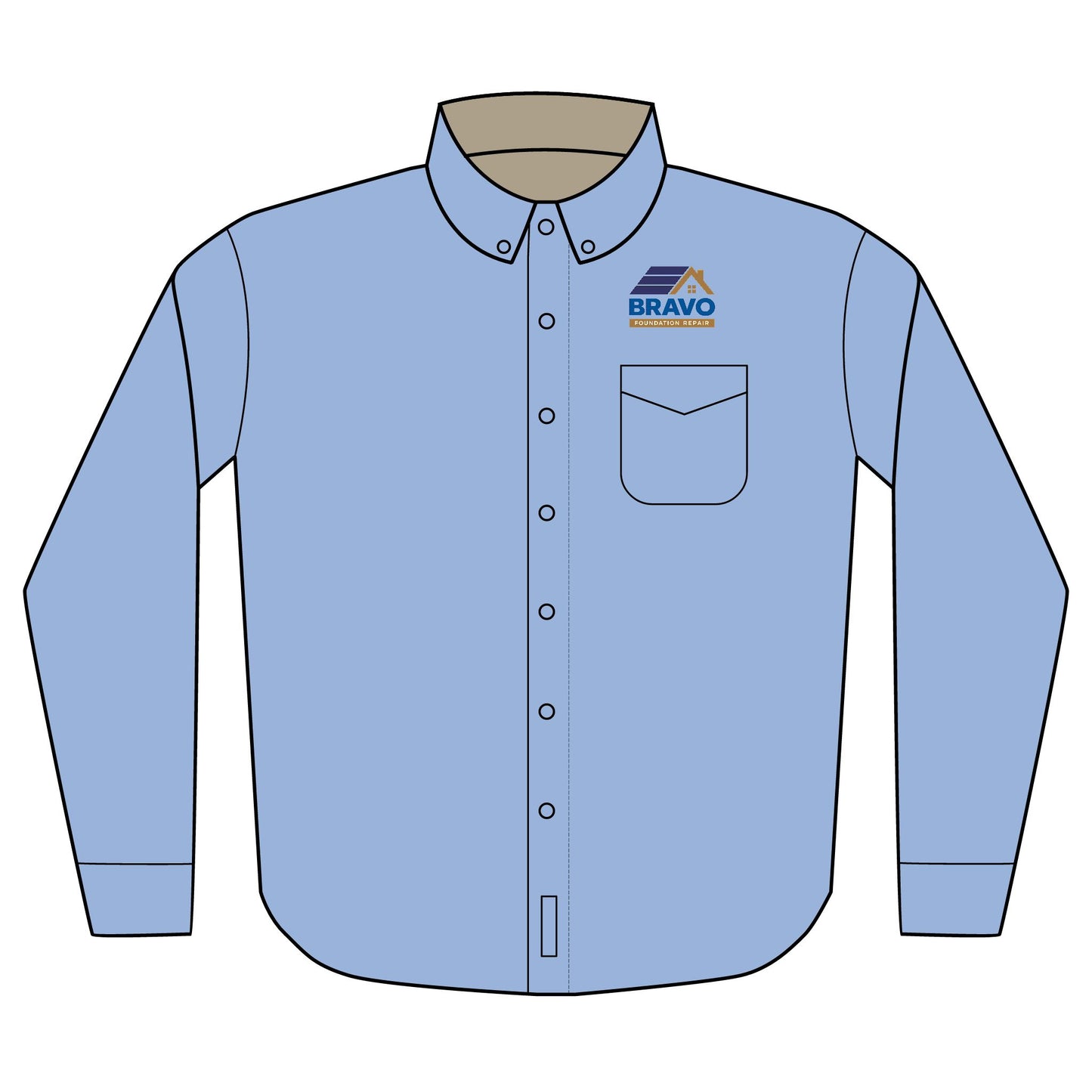 Embroidered Bravo Construction Long Sleeve Shirt