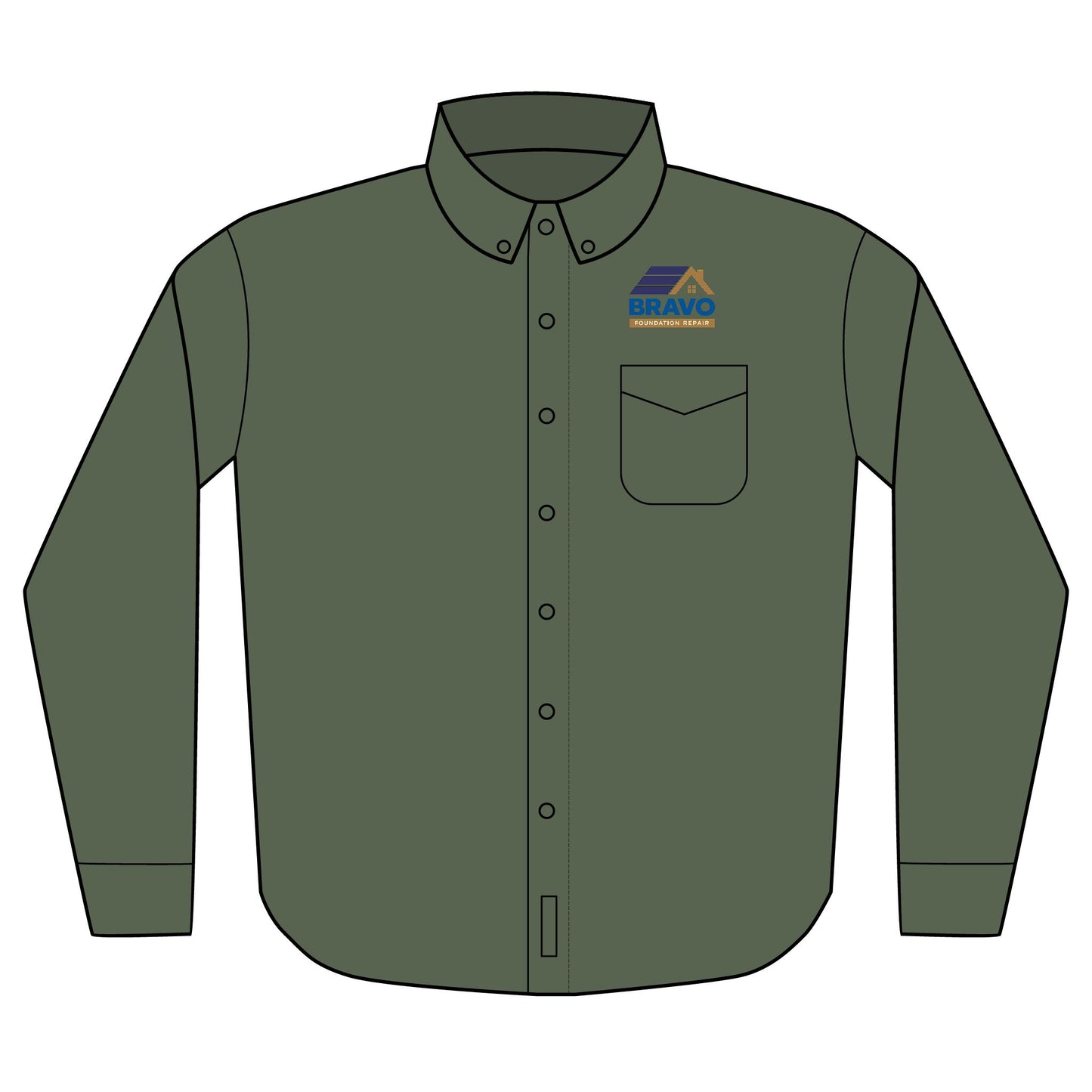 Embroidered Bravo Construction Long Sleeve Shirt