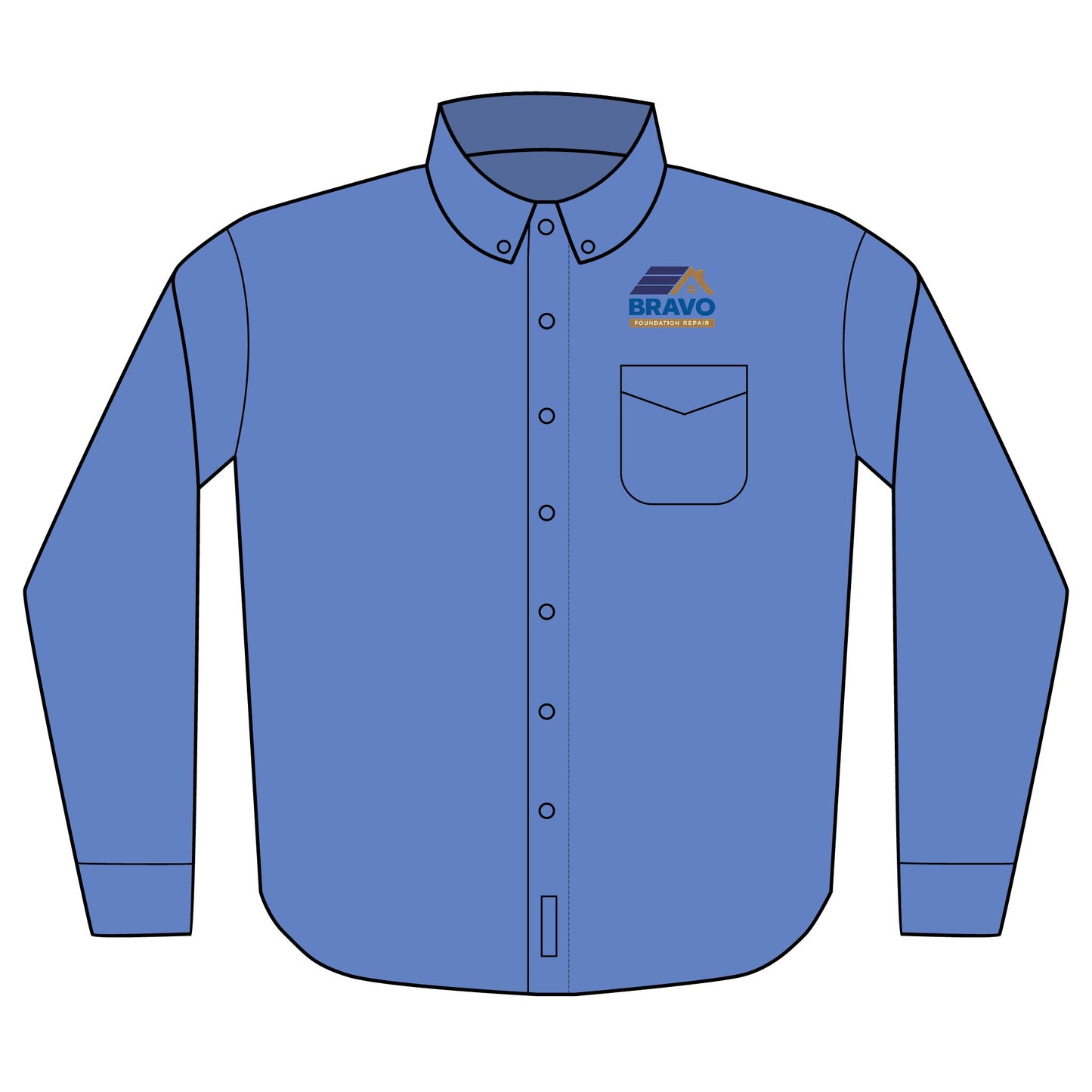 Embroidered Bravo Construction Long Sleeve Shirt
