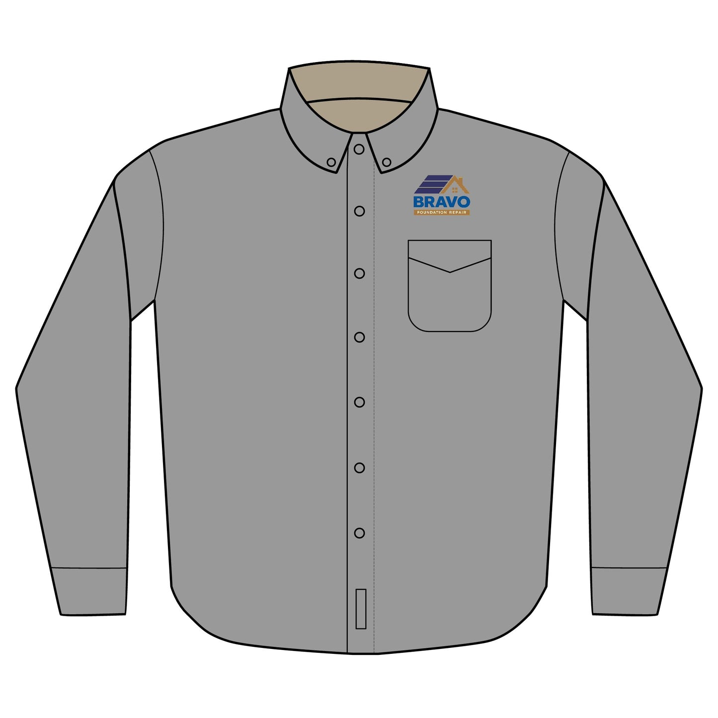 Embroidered Bravo Construction Long Sleeve Shirt