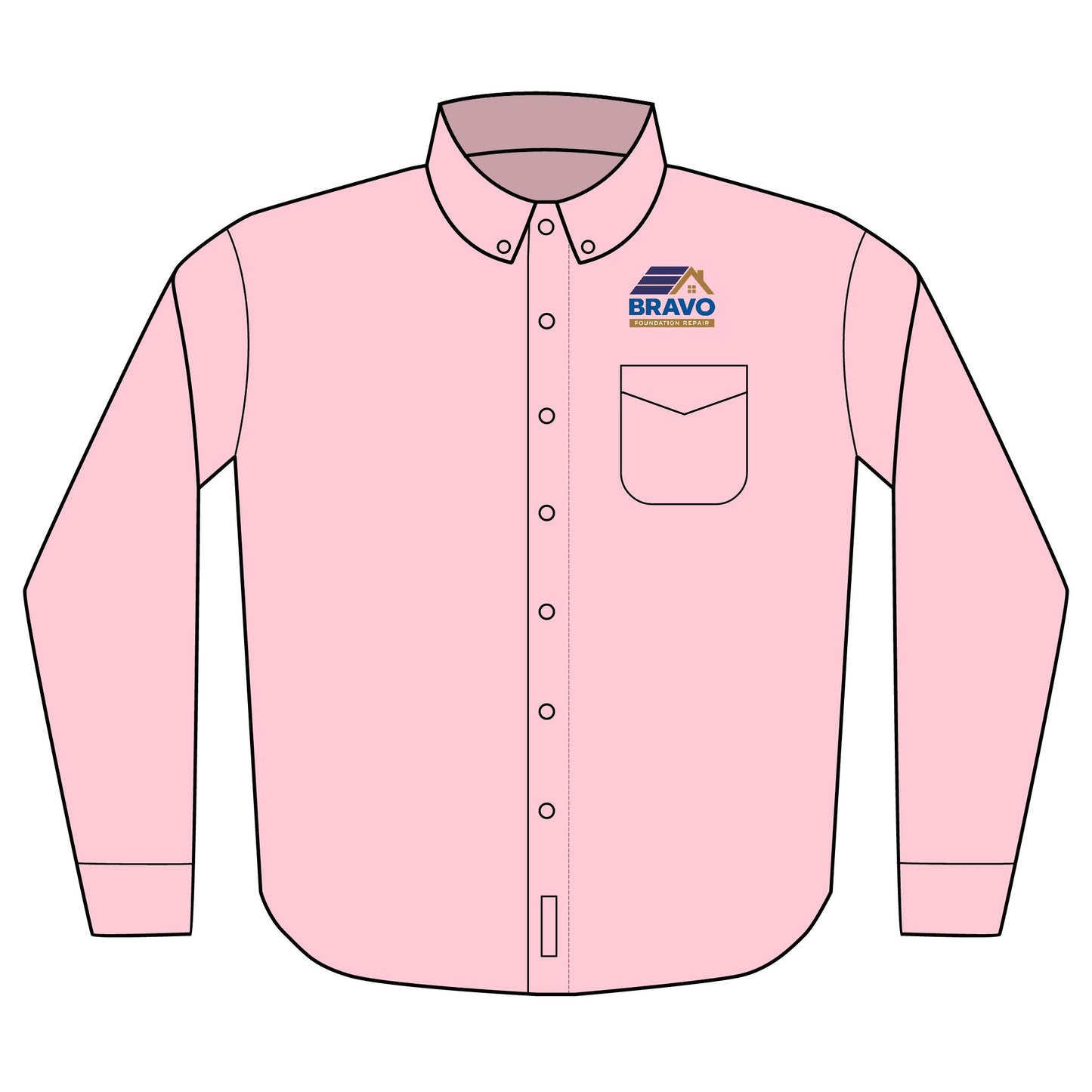 Embroidered Bravo Construction Long Sleeve Shirt