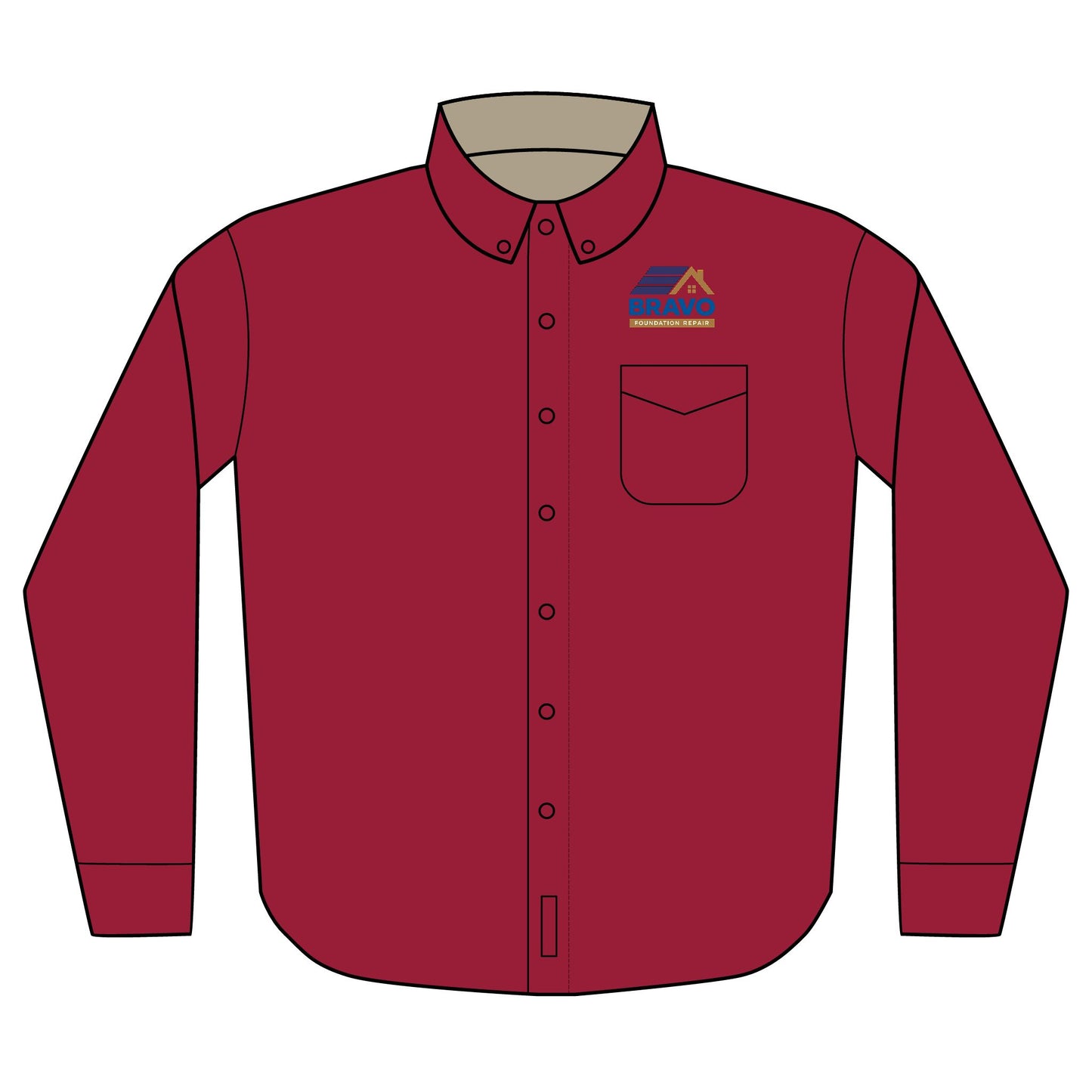 Embroidered Bravo Construction Long Sleeve Shirt