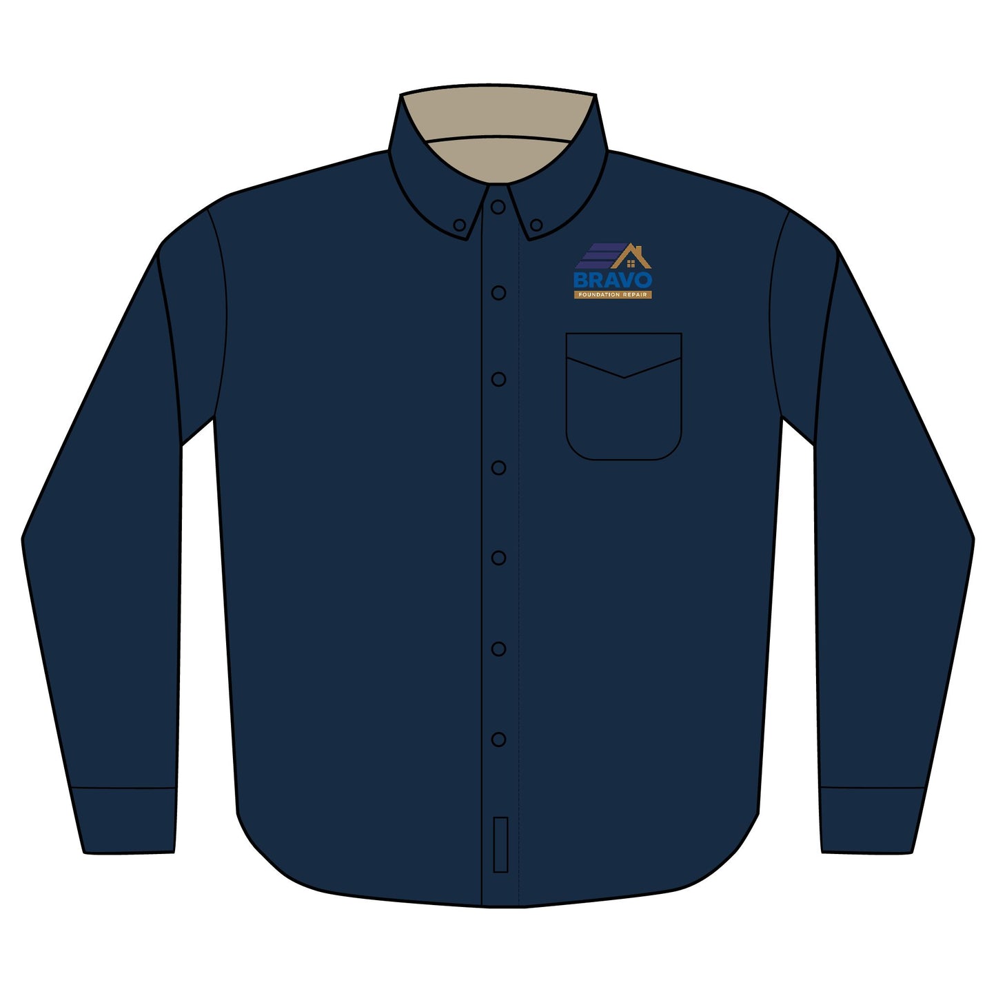Embroidered Bravo Construction Long Sleeve Shirt