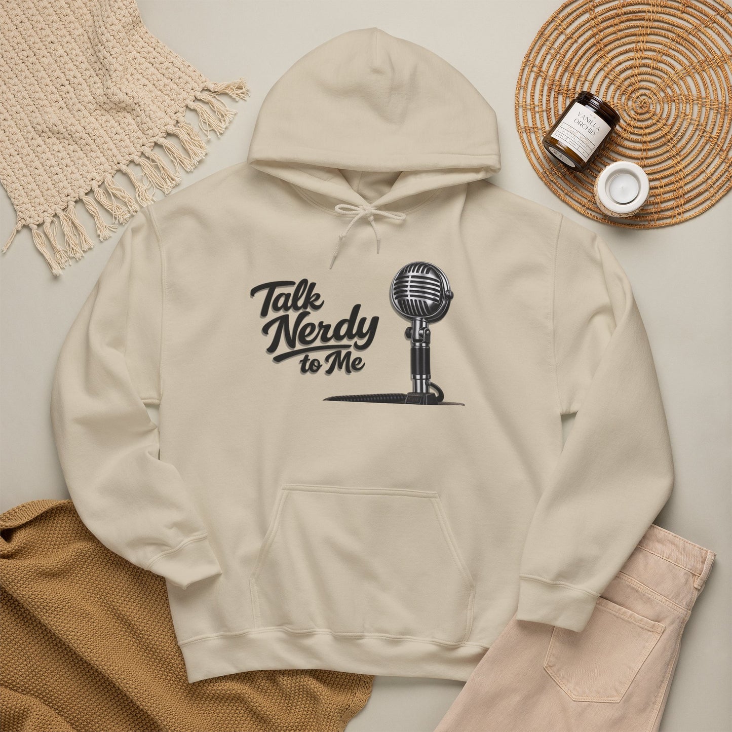 Hoodie — "Talk Nerdy to Me" Retro Ham Radio Microphone Graphic