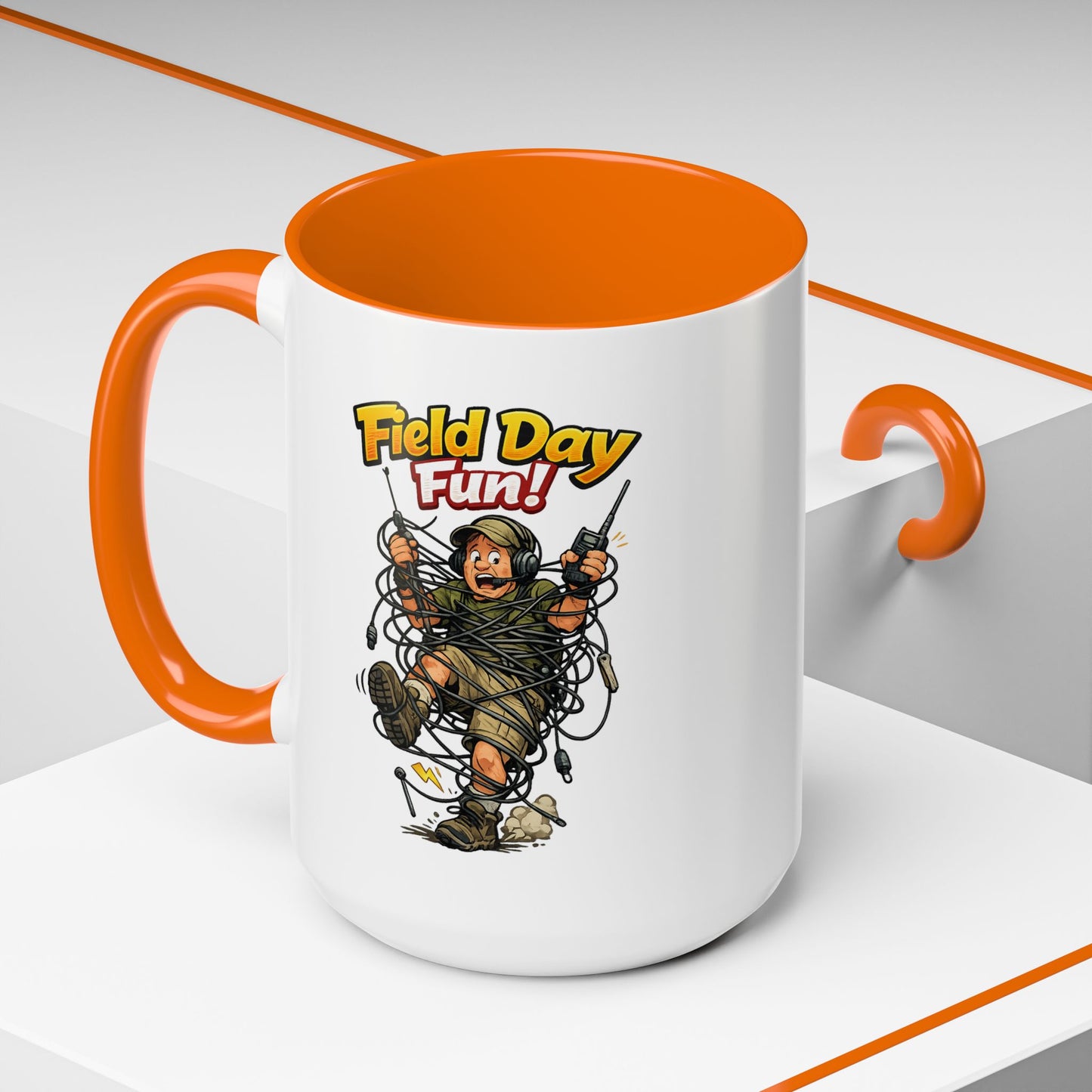 Field Day Fun! Accent Coffee Mug – Humorous Outdoor Adventure Ham Gift (11/15oz)