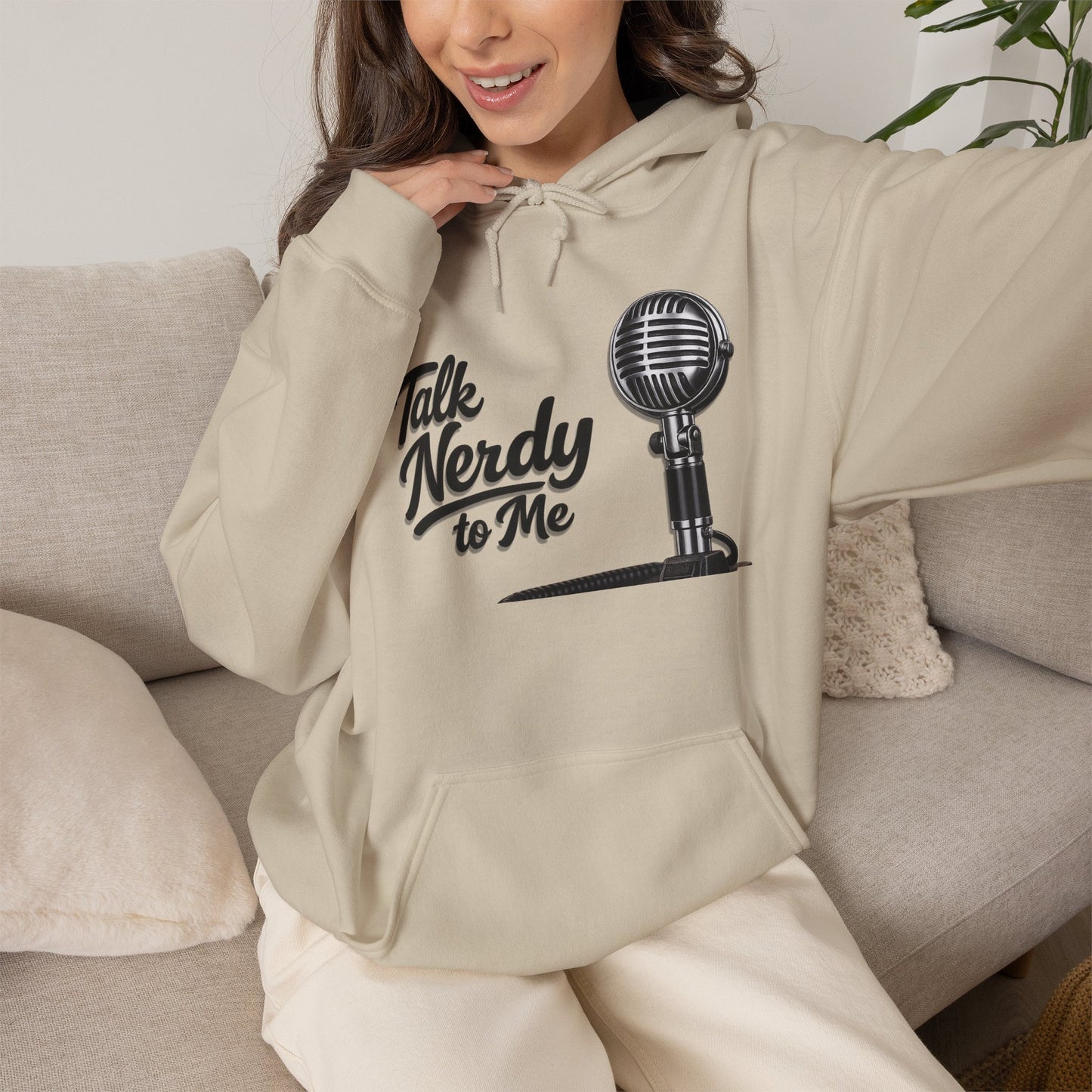 Hoodie — "Talk Nerdy to Me" Retro Ham Radio Microphone Graphic