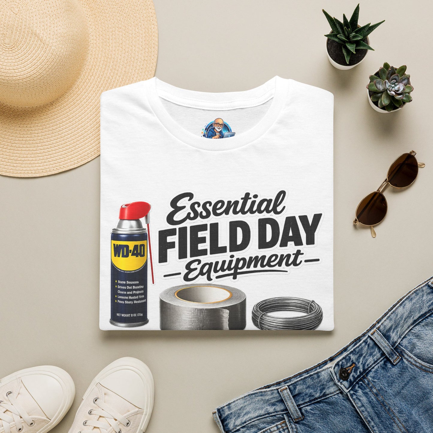 Field Day Essentials T-Shirt — "Essential Field Day Equipment" Graphic Tee