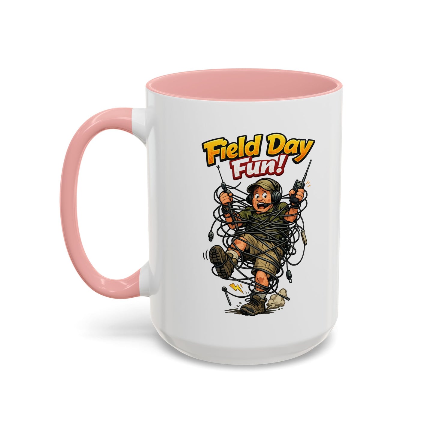 Field Day Fun! Accent Coffee Mug – Humorous Outdoor Adventure Ham Gift (11/15oz)
