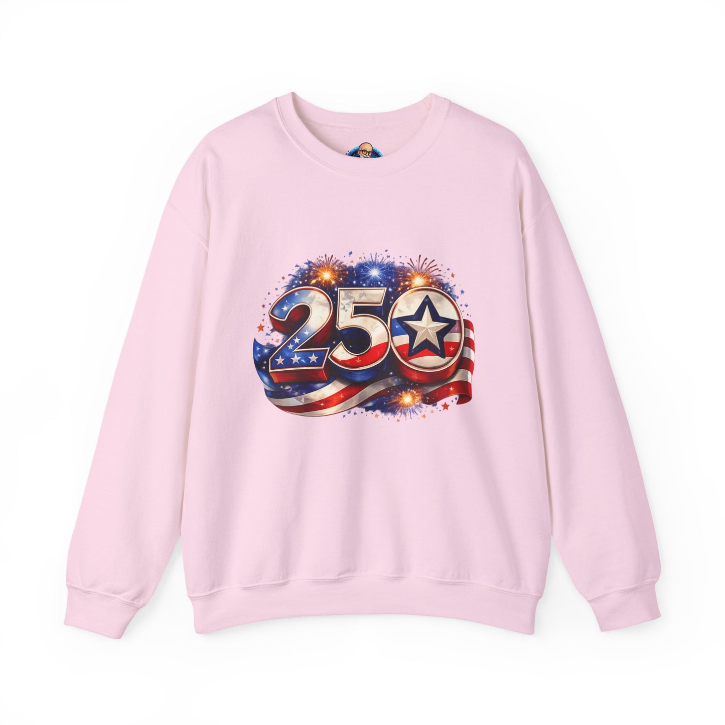 Crewneck Sweatshirt – '250' American Flag Stars & Stripes Patriotic Design