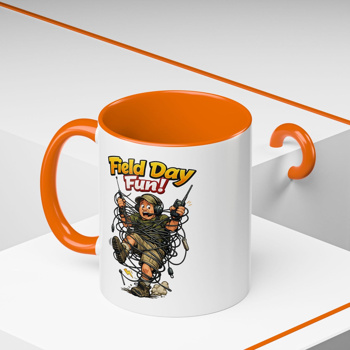 Field Day Fun! Accent Coffee Mug – Humorous Outdoor Adventure Ham Gift (11/15oz)