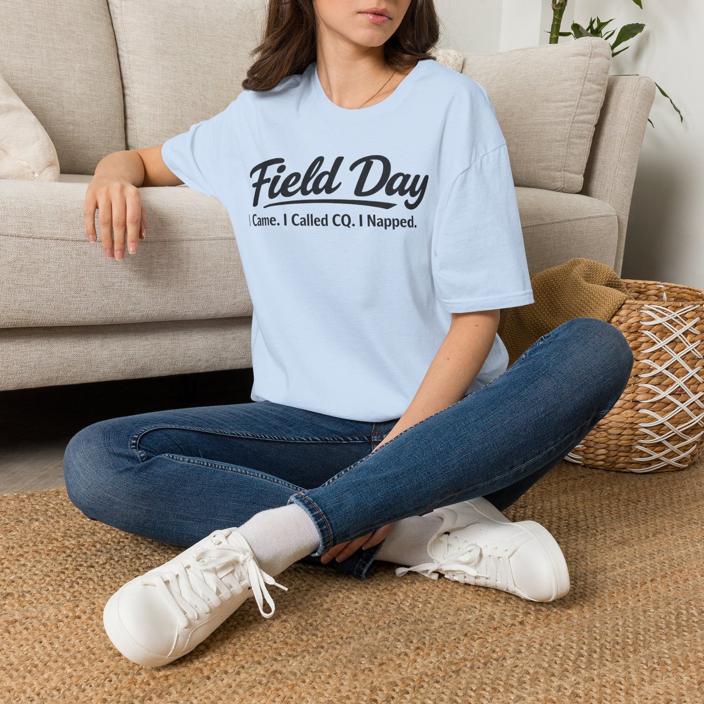 Field Day T-Shirt — "I Came. I Called CQ. I Napped." Casual Ham Radio Shirt