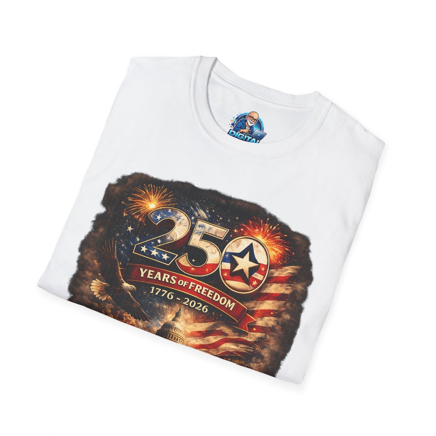 250 Years of Freedom 1776–2026 T-Shirt — Patriotic American Flag & Capitol Anniversary Tee