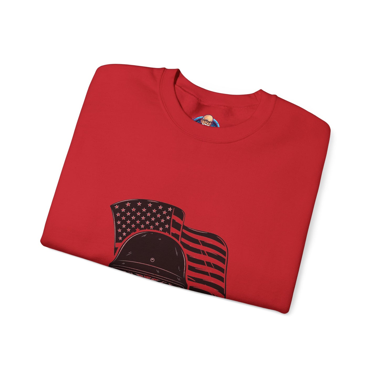 Skull Soldier Crewneck Sweatshirt – American Flag Helmet Graphic