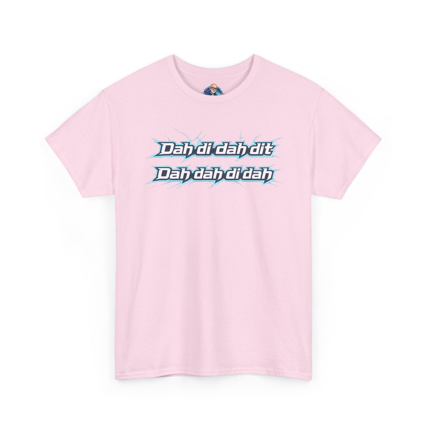 Retro Lyric Graphic Tee — "Dah dah di di dit" Blue Script