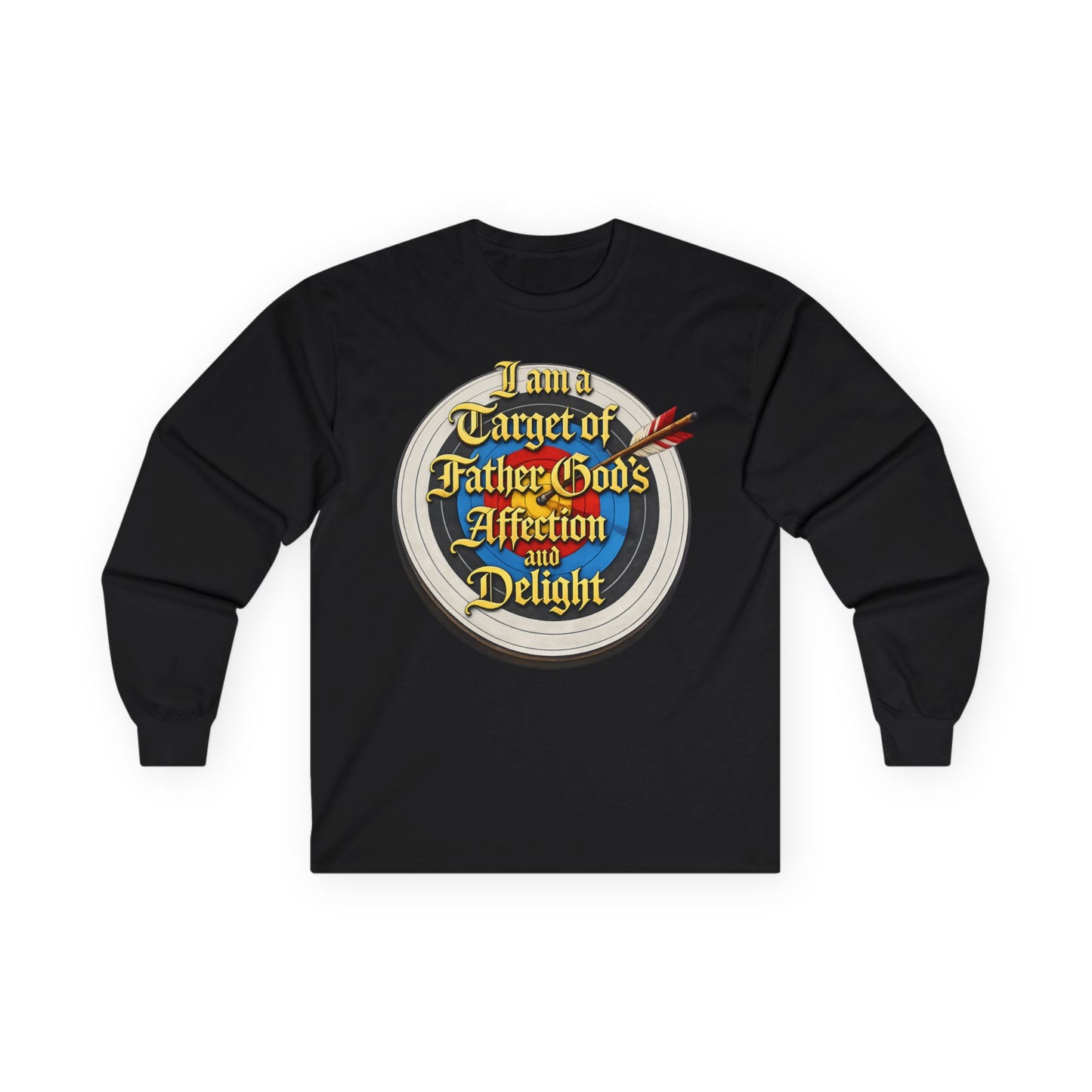 Long Sleeve Tee — "I Am a Target of Father God's Affection and Delight" Christian Faith Shirt