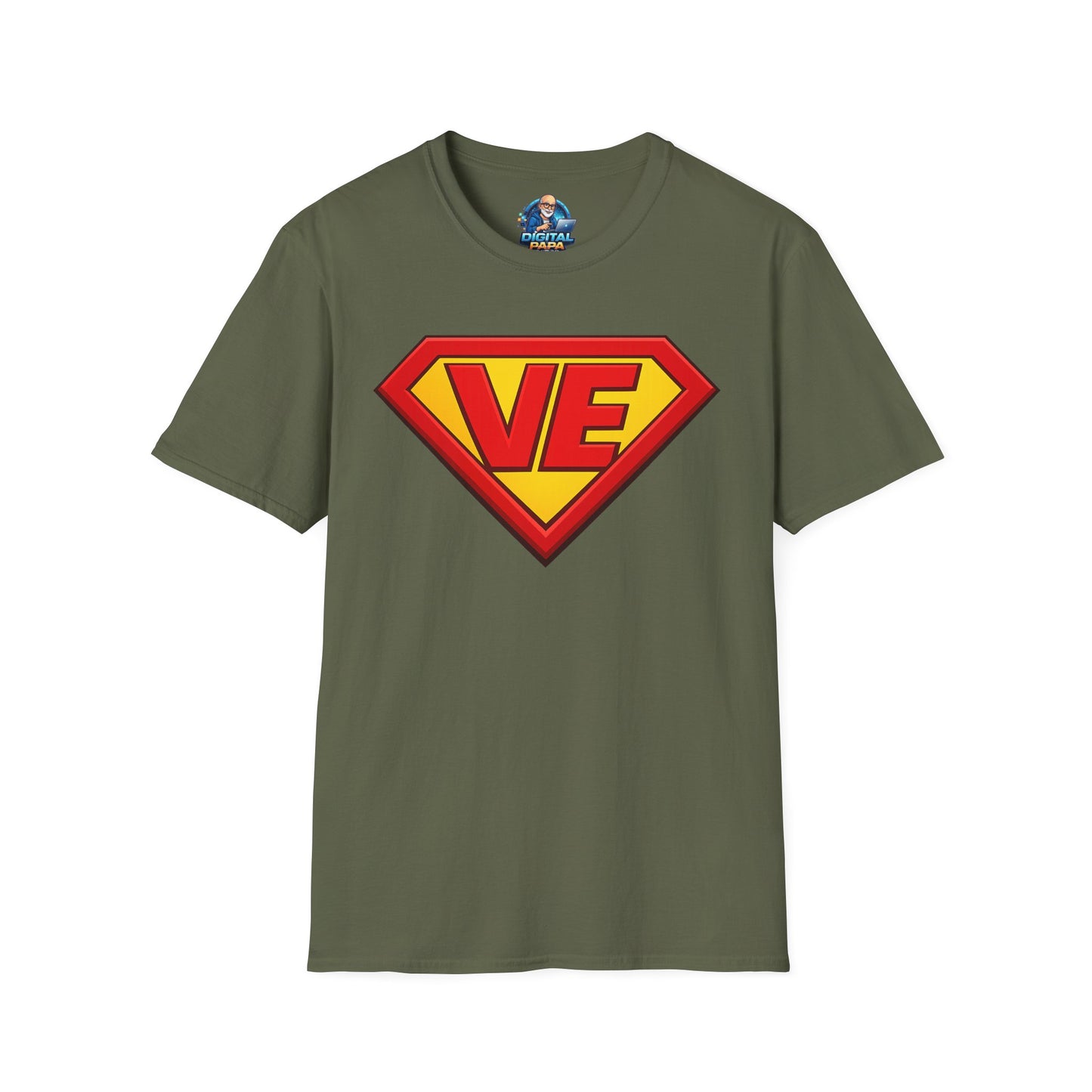 VE Superhero Logo T-Shirt — Bold Retro Graphic Tee