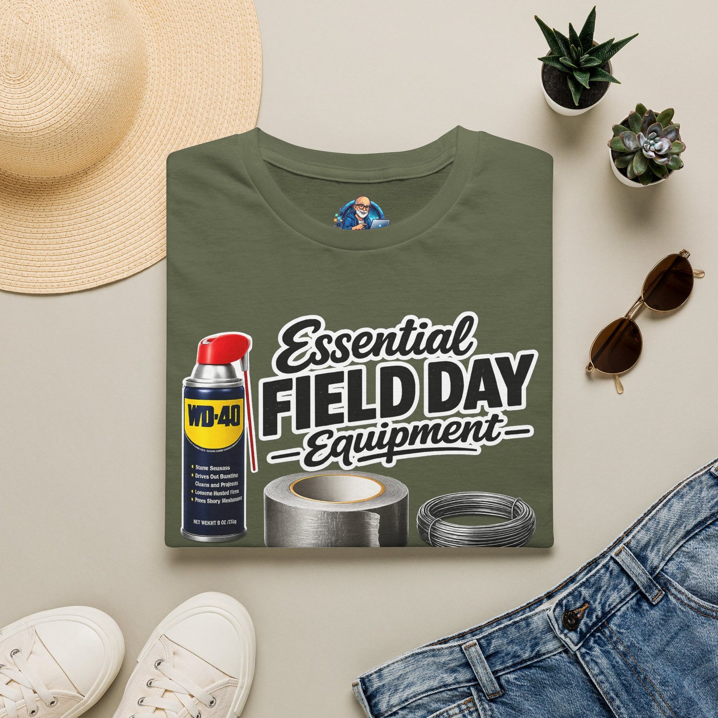 Field Day Essentials T-Shirt — "Essential Field Day Equipment" Graphic Tee